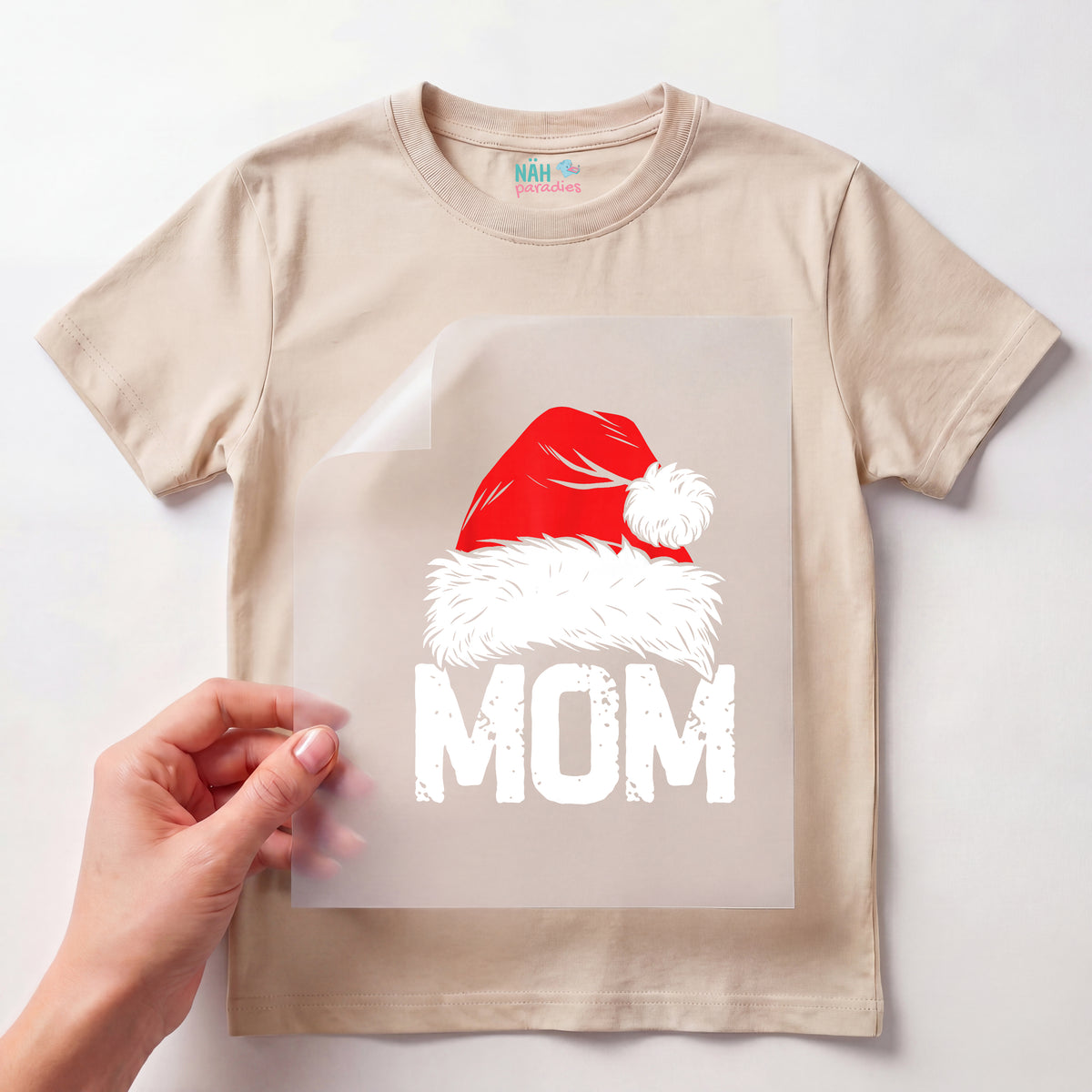 Bügelbild Weihnachtsmütze Familie Mom