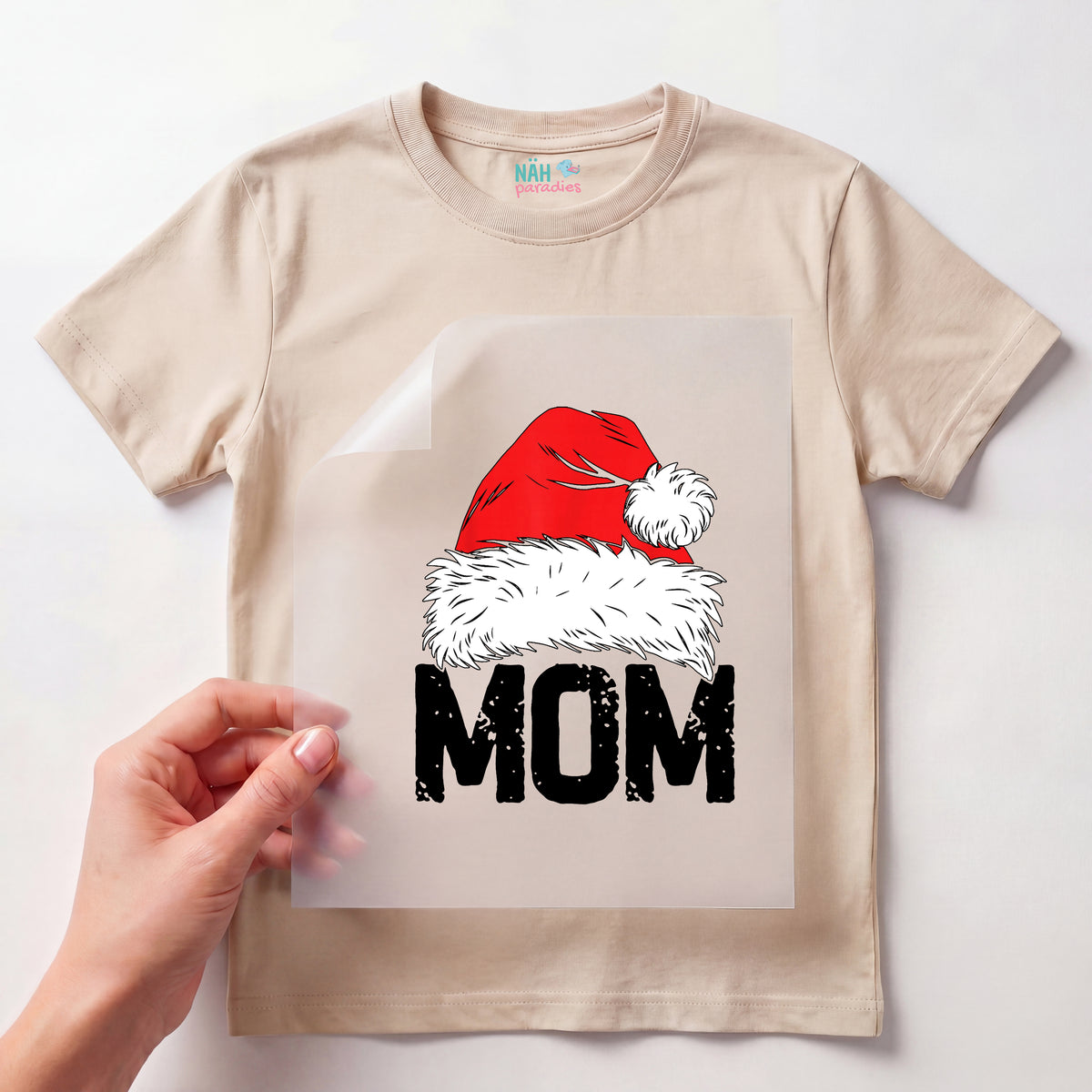 Bügelbild Weihnachtsmütze Familie Mom