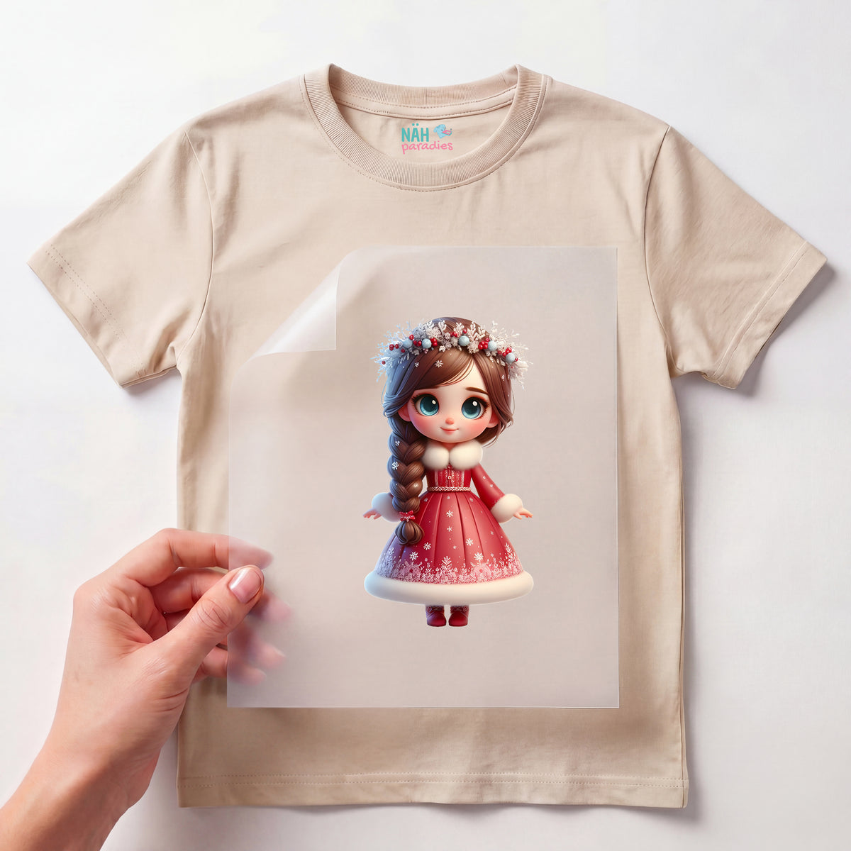 Bügelbild Rote Weihnachts Prinzessin