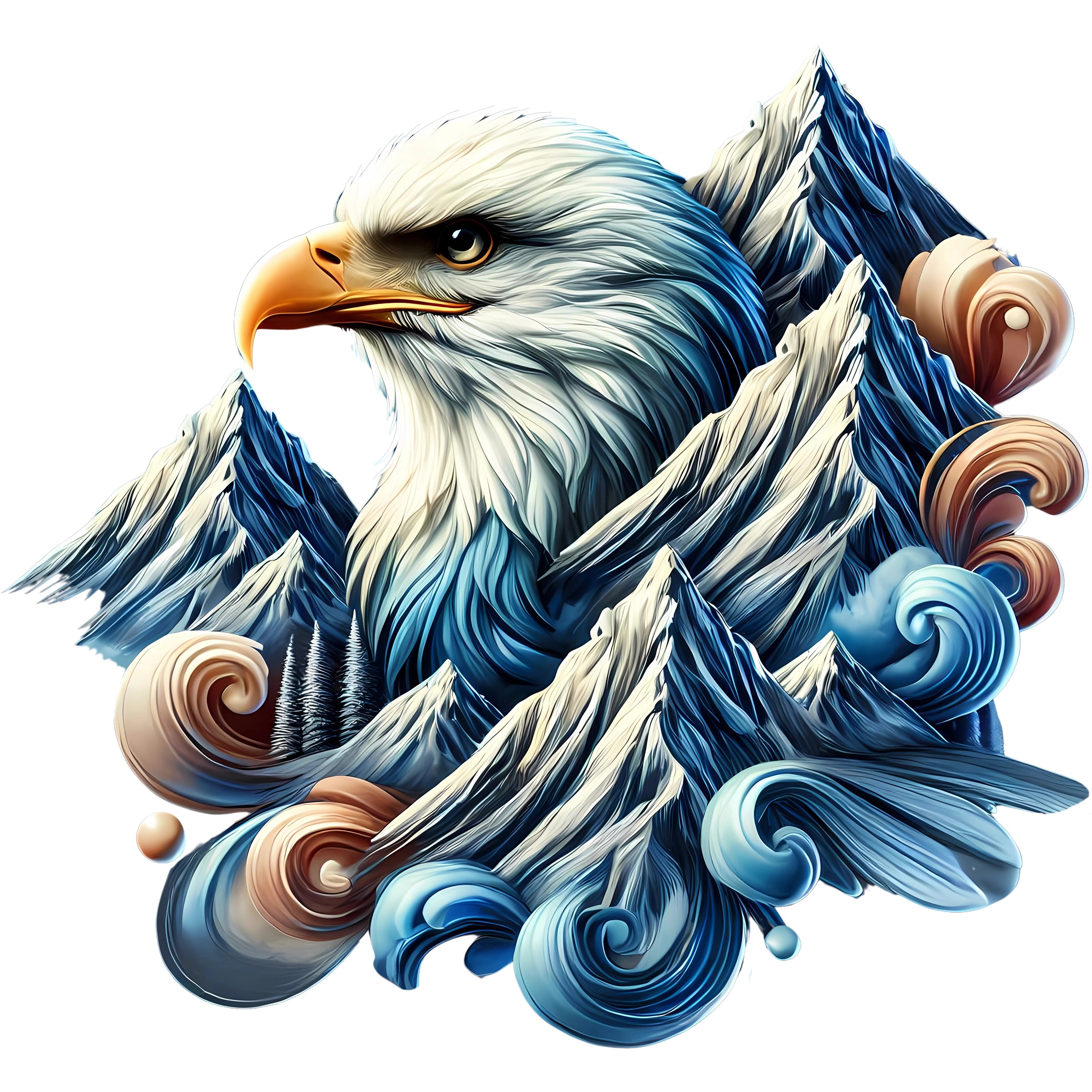 Bügelbild Adler Bergkraft