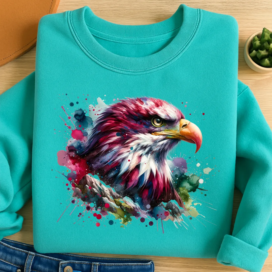 Bügelbild Adler Kraft der Farben