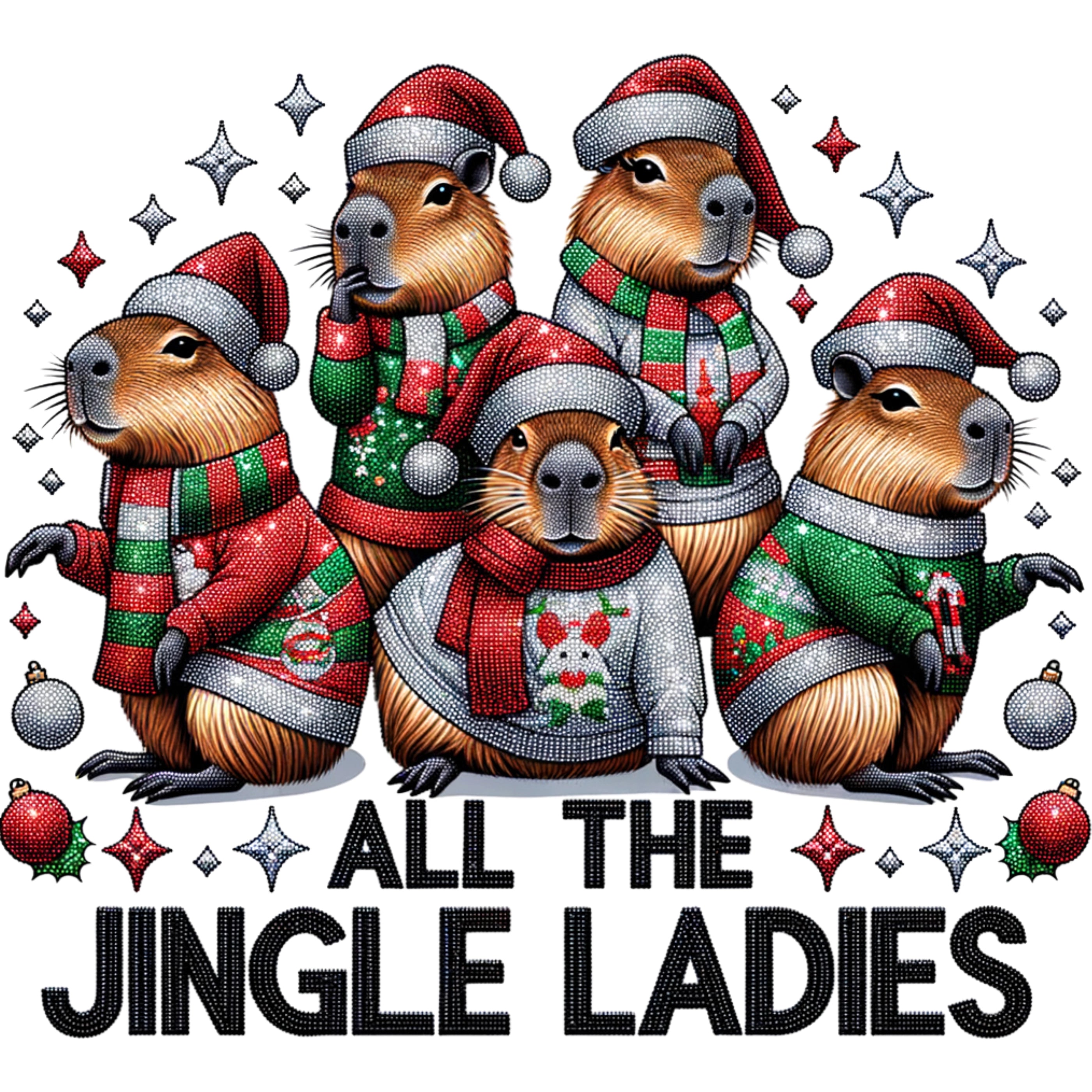 Bügelbild All the Jingle Ladies Capybara