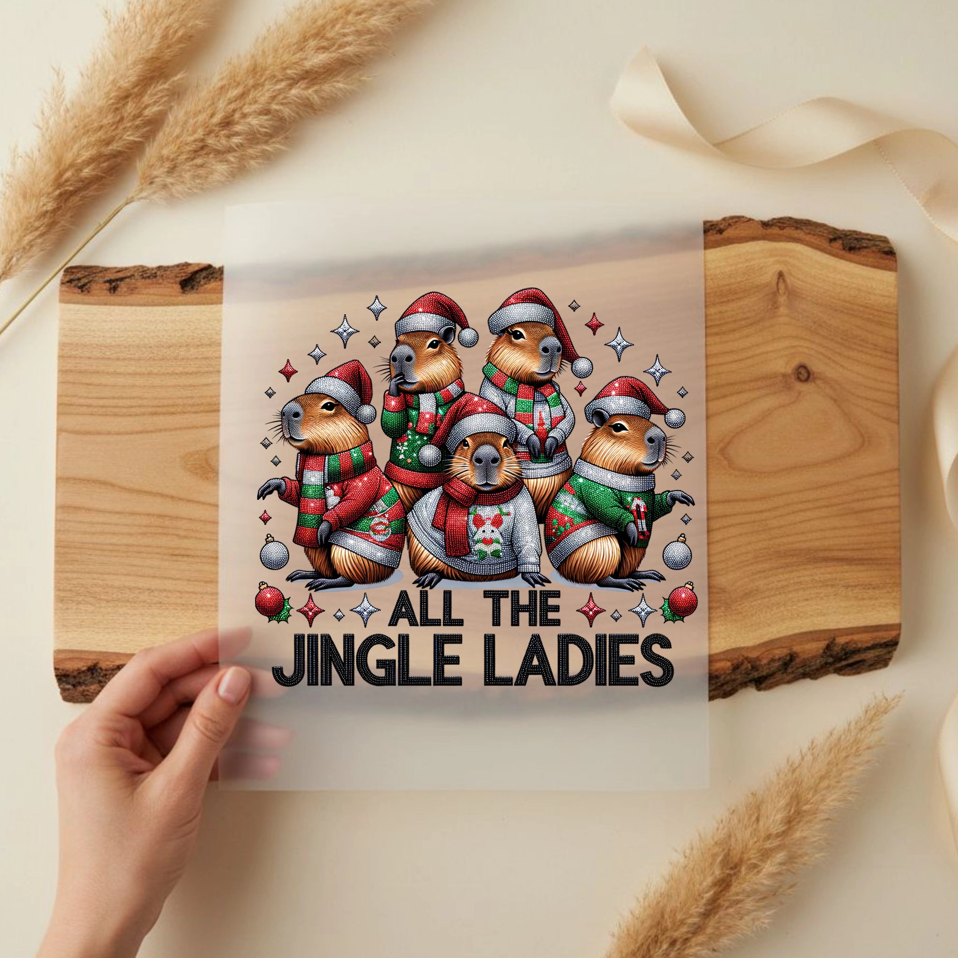 Bügelbild All the Jingle Ladies Capybara