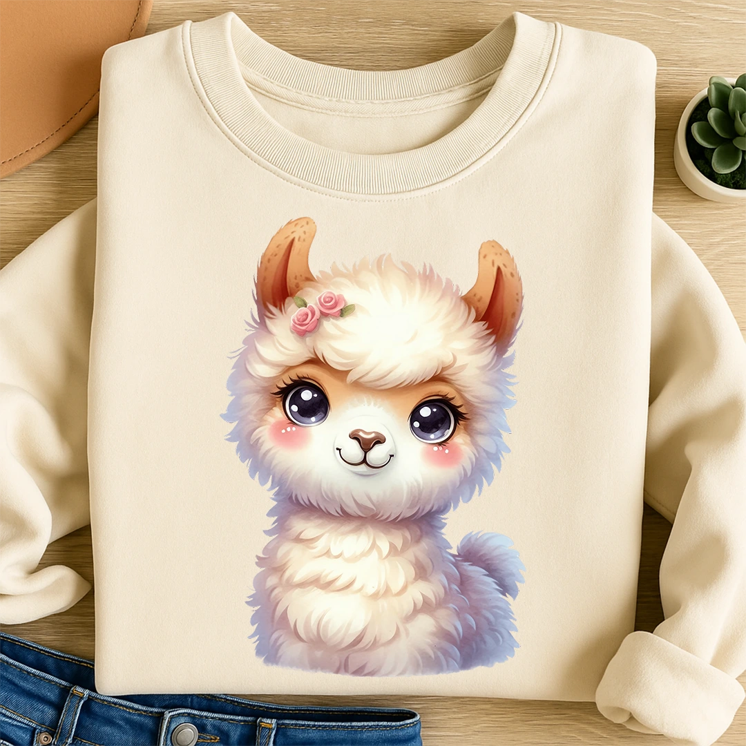 Bügelbild Alpaka Kuschelflocke Mimi