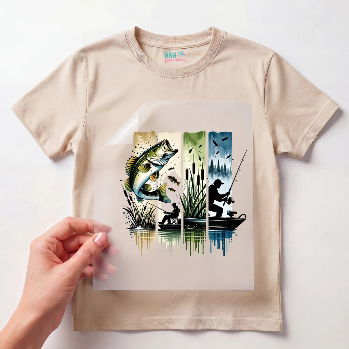 Bügelbild Angler Triptychon Barsch