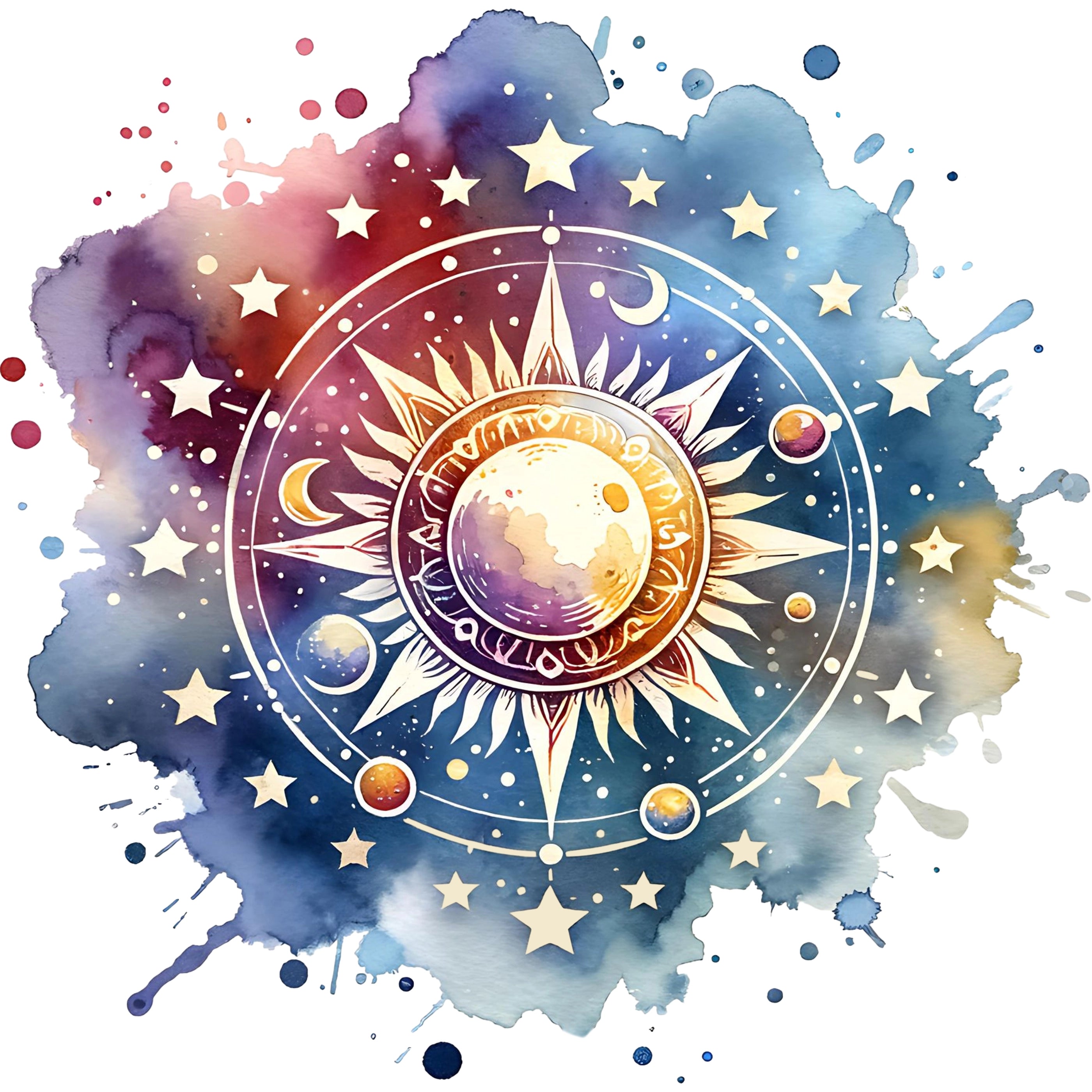 Bügelbild Astral Sonnenkompass