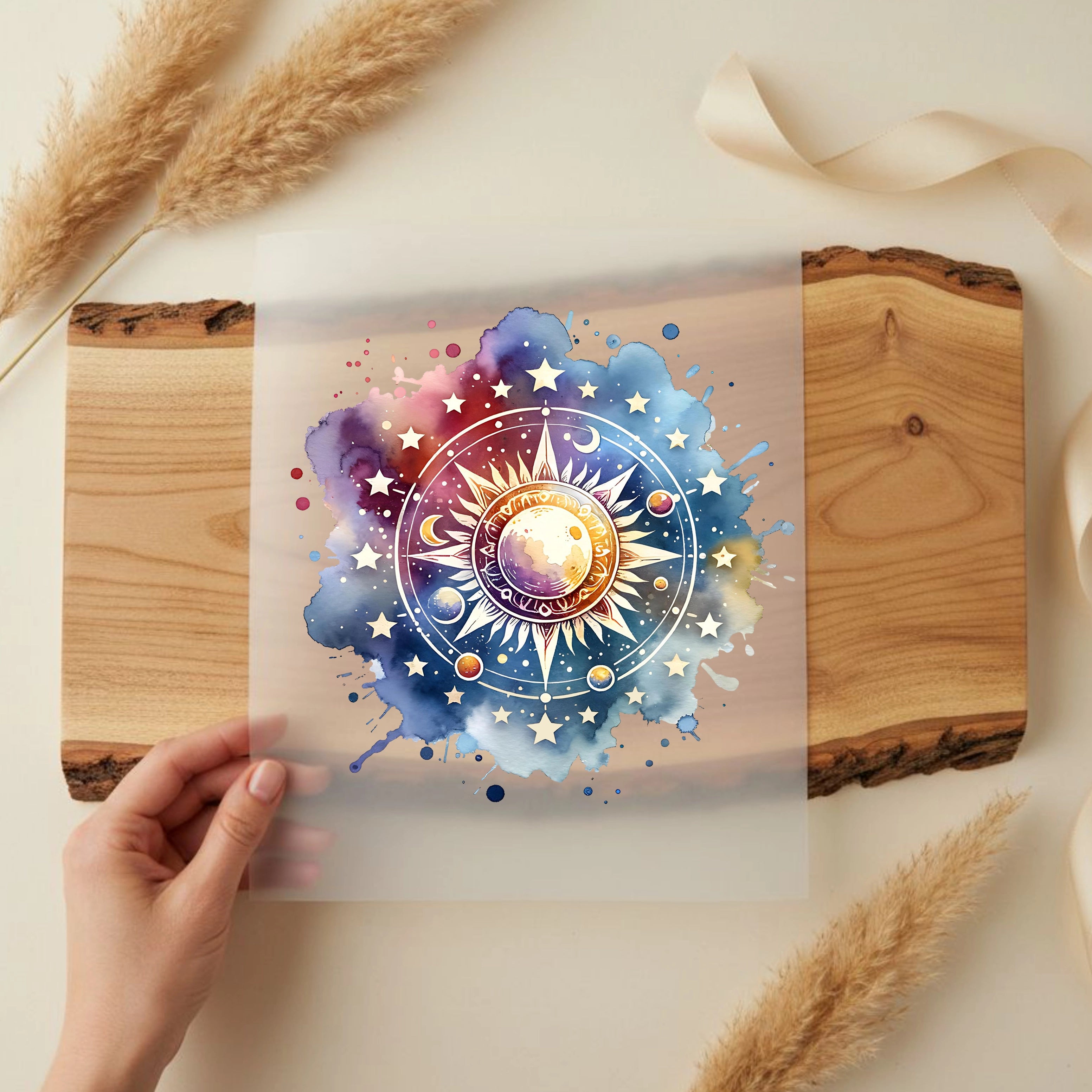 Bügelbild Astral Sonnenkompass