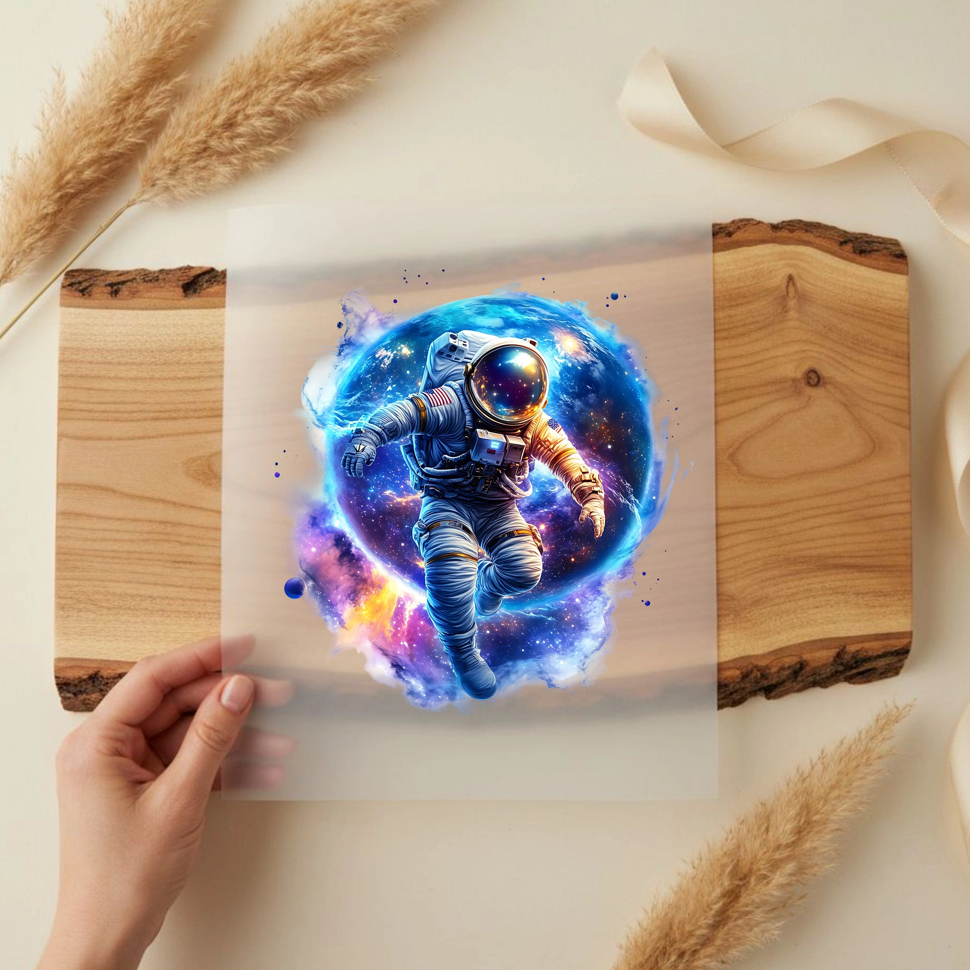 Bügelbild Astronaut Raumflug Abenteuer