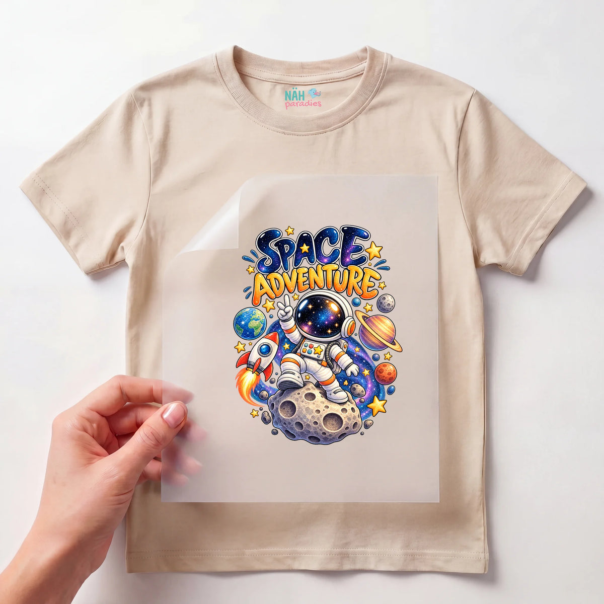 Bügelbild Astronaut Space Adventure Bunt