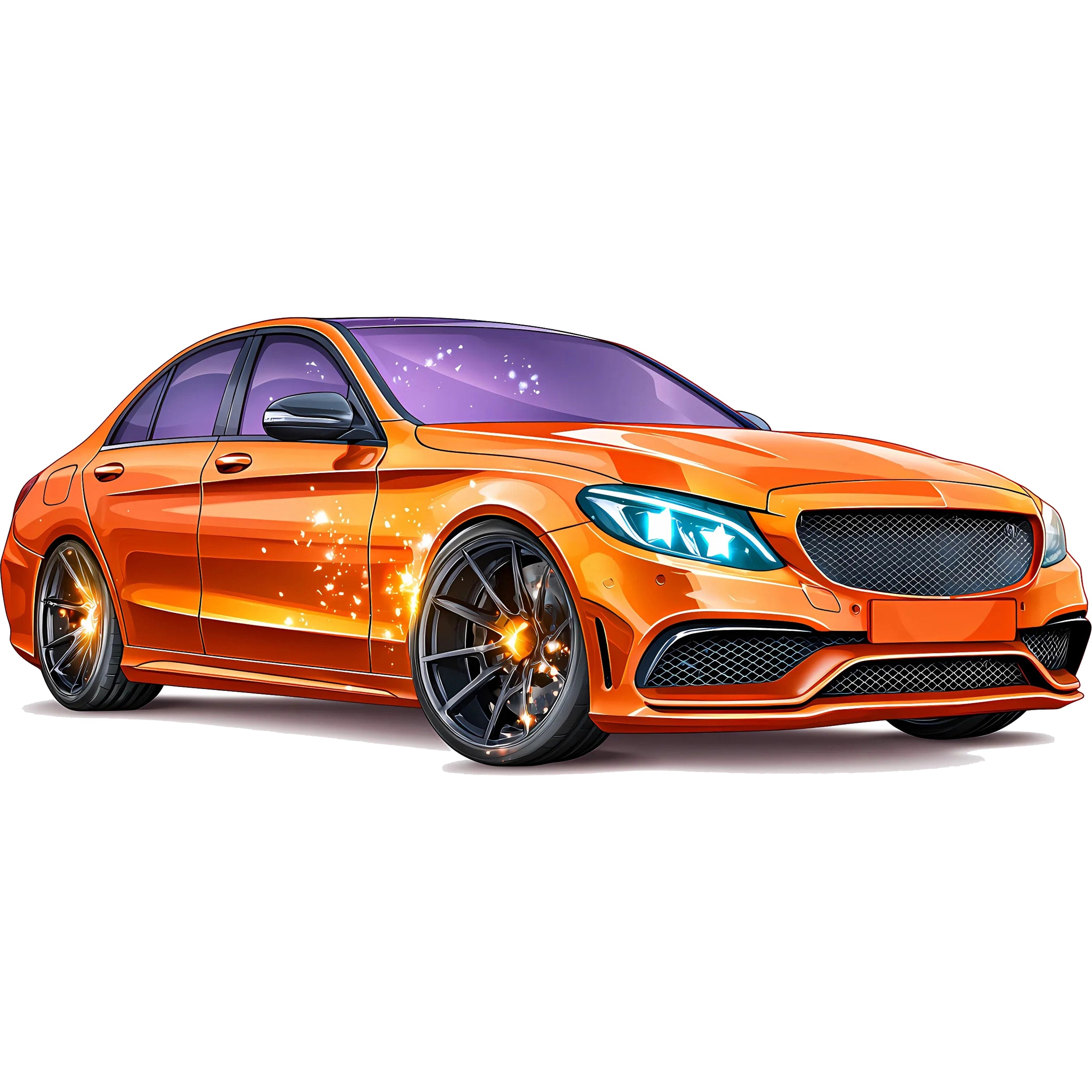 Bügelbild Auto Premium Flame Ride