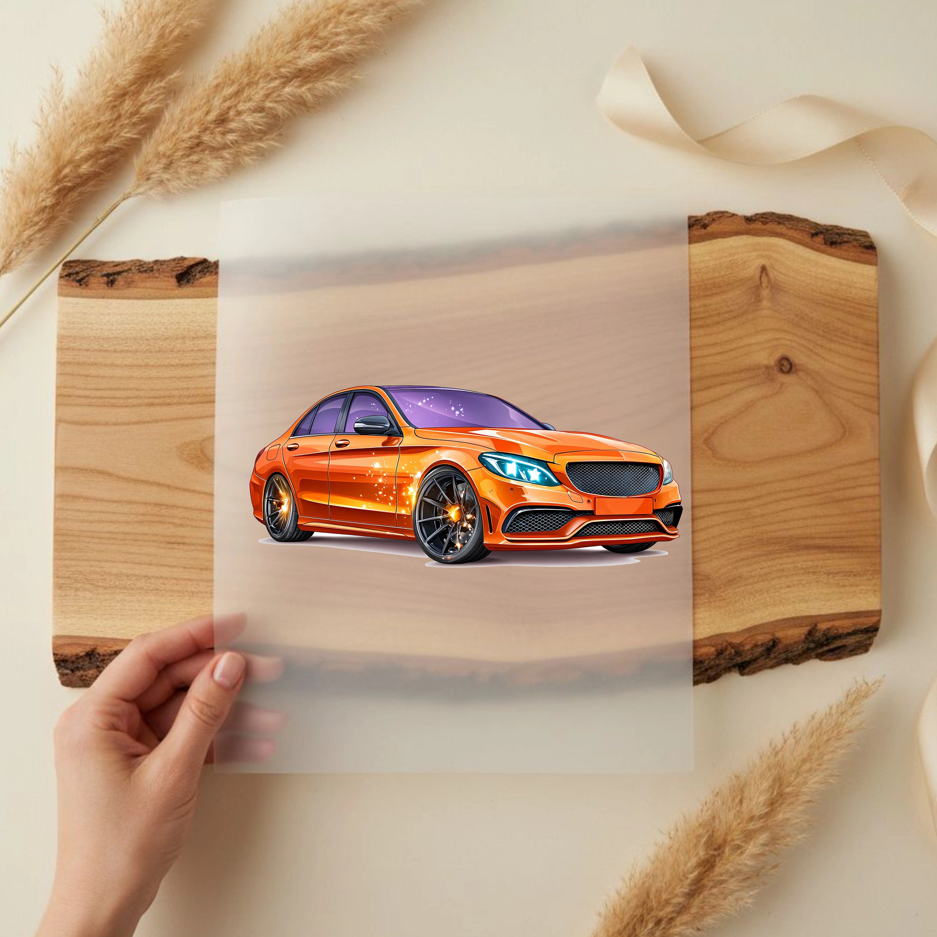 Bügelbild Auto Premium Flame Ride