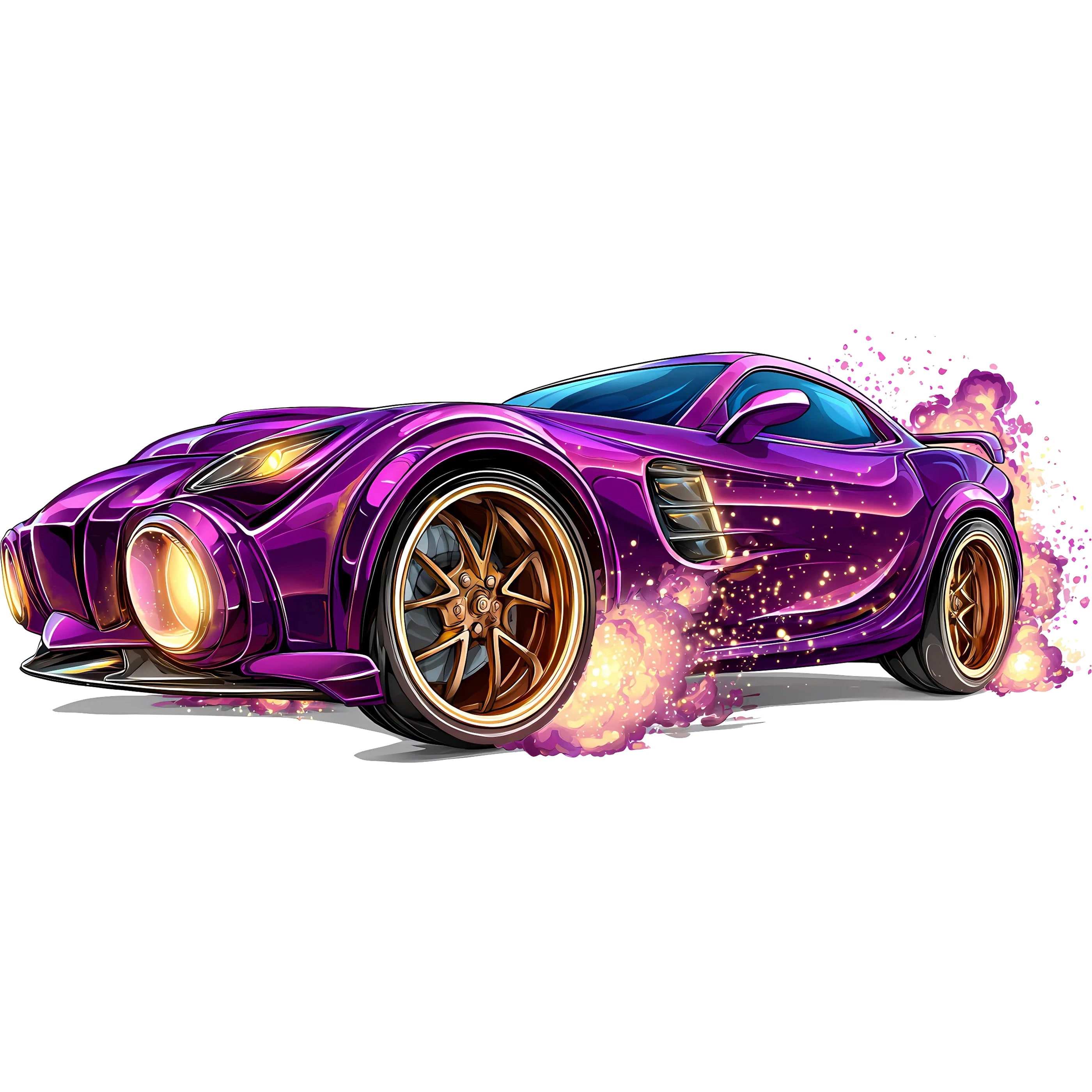 Bügelbild Auto Purple Drift King