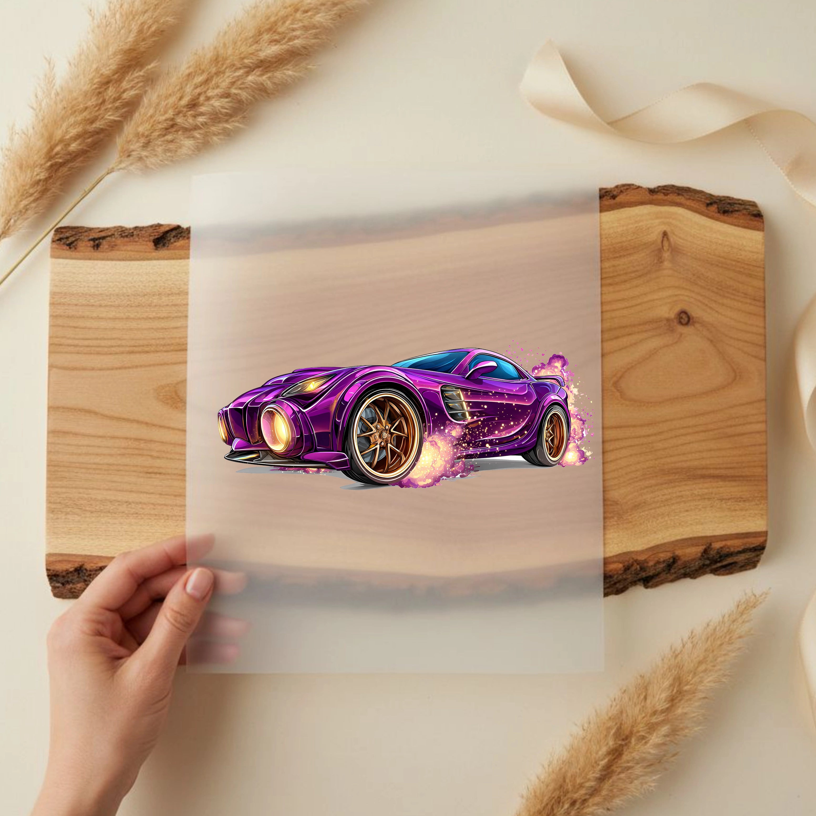 Bügelbild Auto Purple Drift King