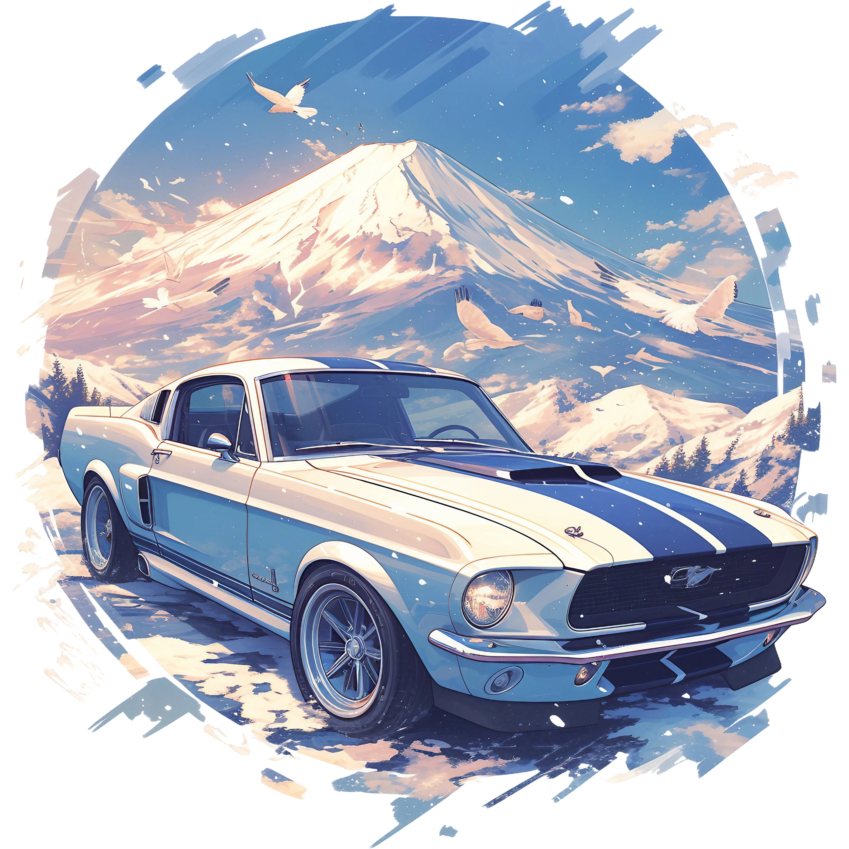 Bügelbild Auto Winterride