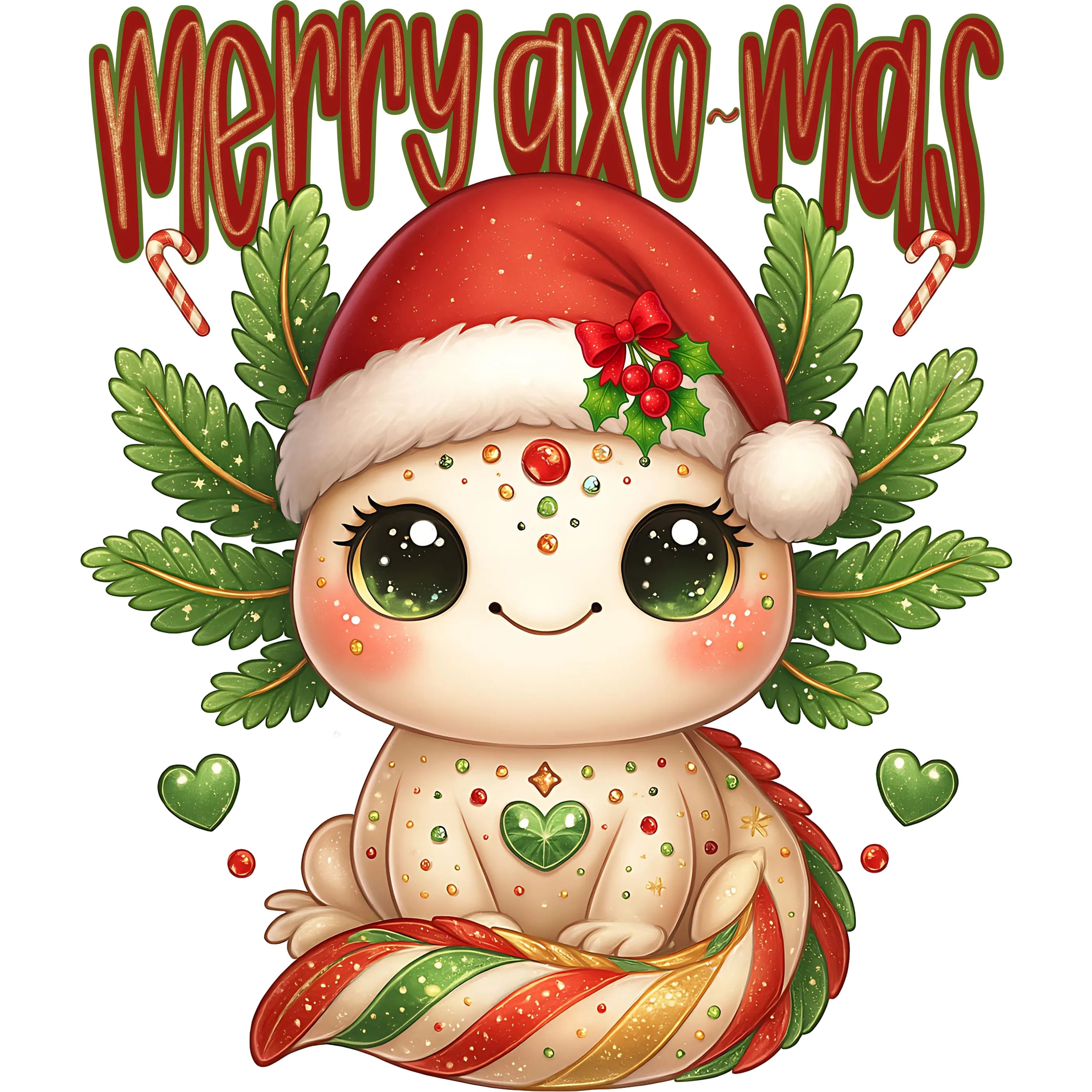 Bügelbild Axolotl Merry Axo-Mas