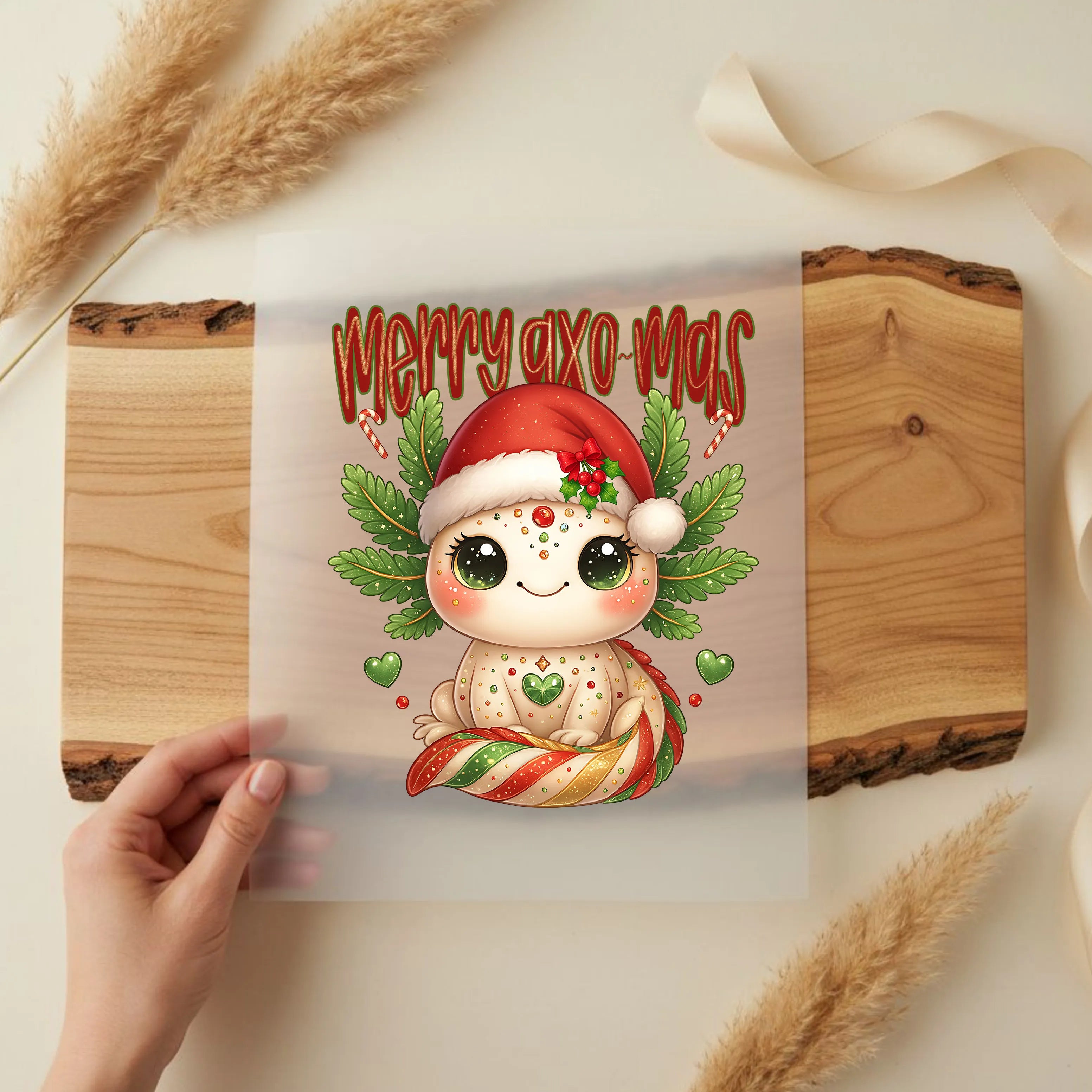 Bügelbild Axolotl Merry Axo-Mas