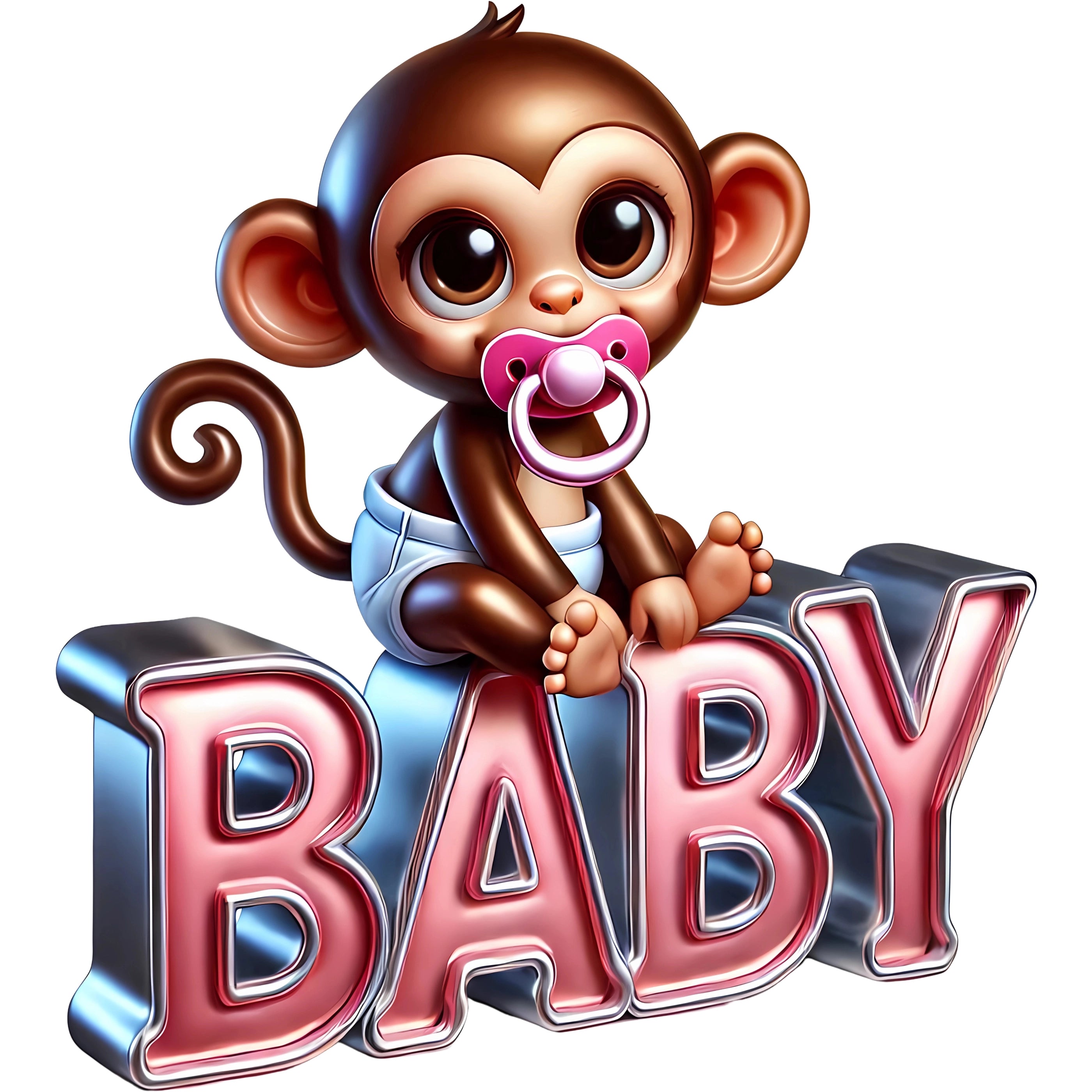 Bügelbild Baby Affe Chippy