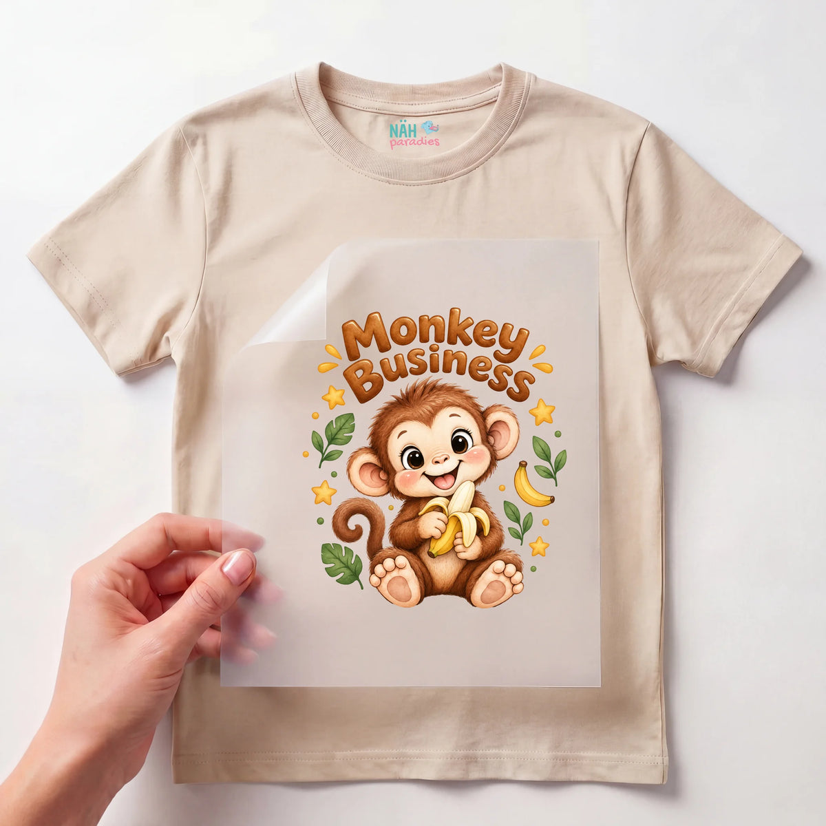 Bügelbild Baby Affe Monkey Business