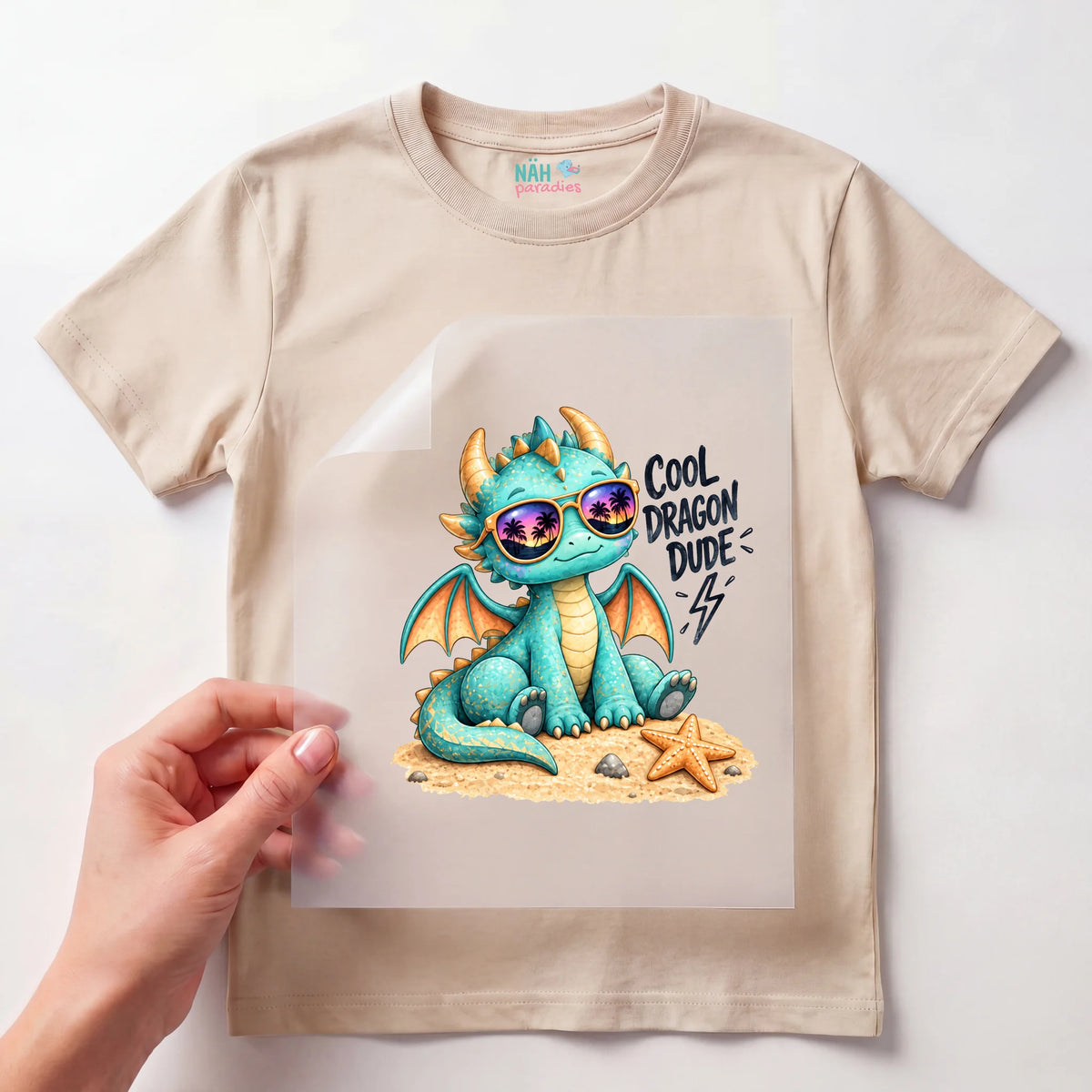 Bügelbild Baby Drache Cool Dragon Dude
