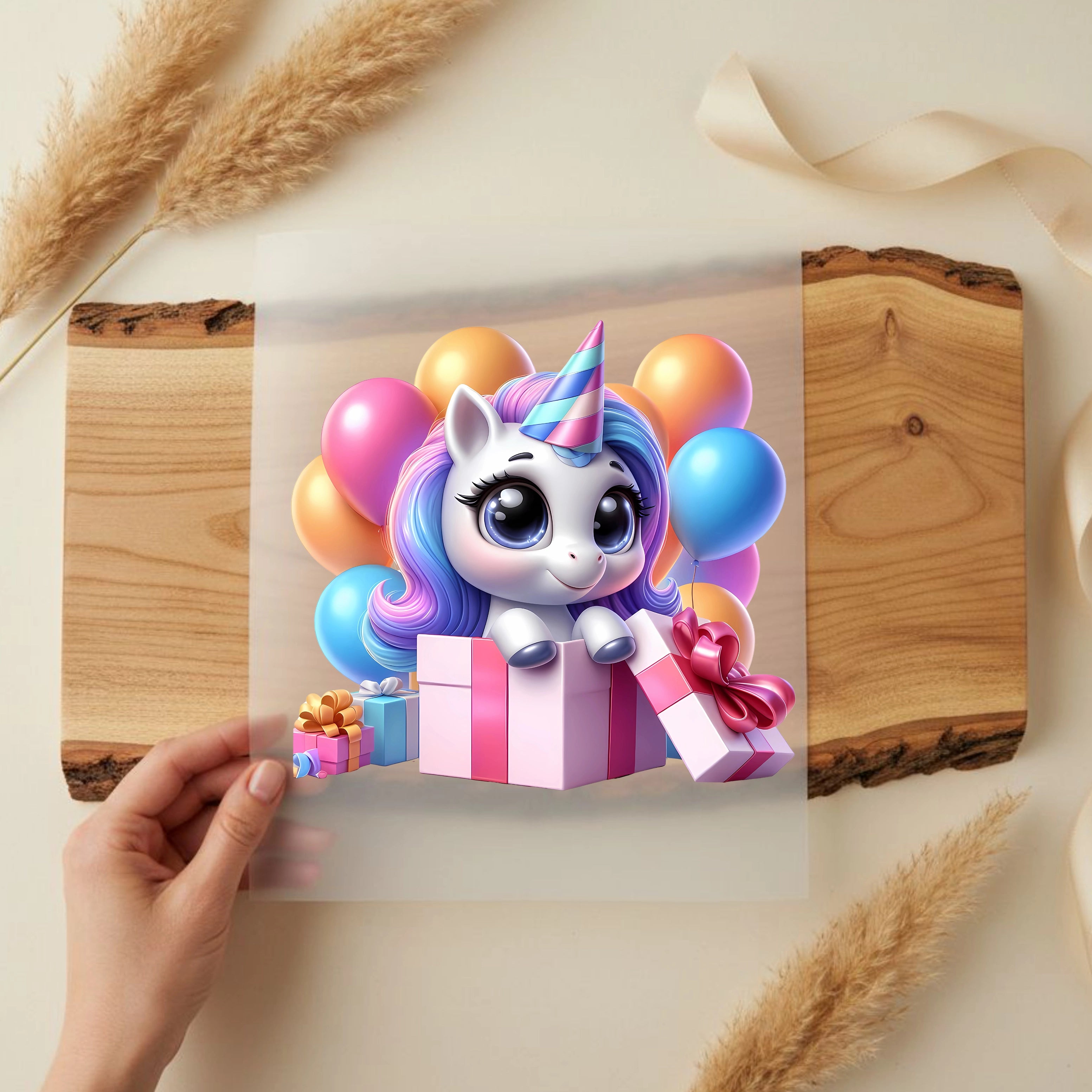 Bügelbild Baby Einhorn Geburtstag