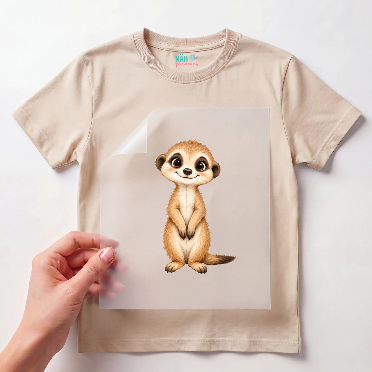 Bügelbild Baby Erdmännchen Aquarell