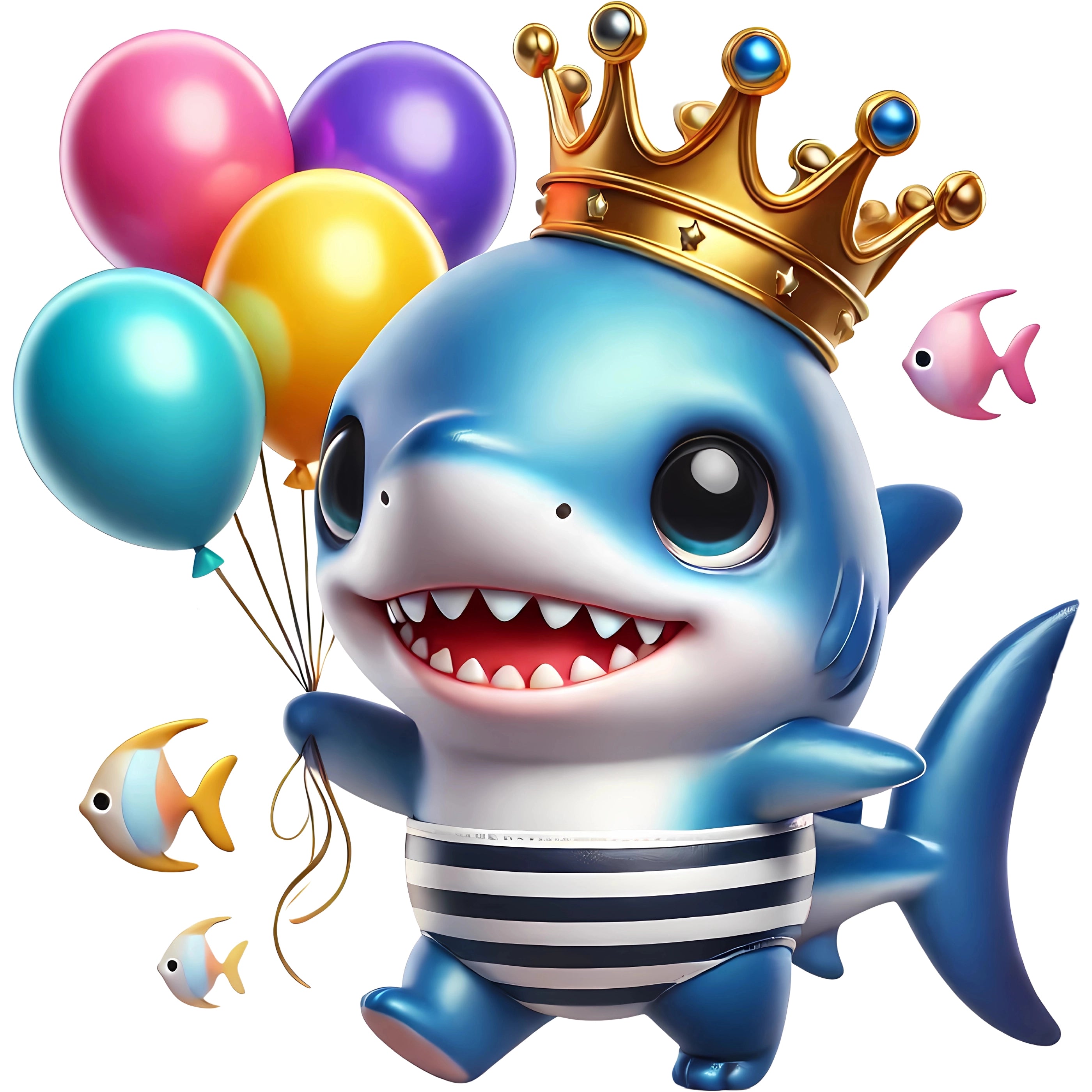 Bügelbild Baby Hai King