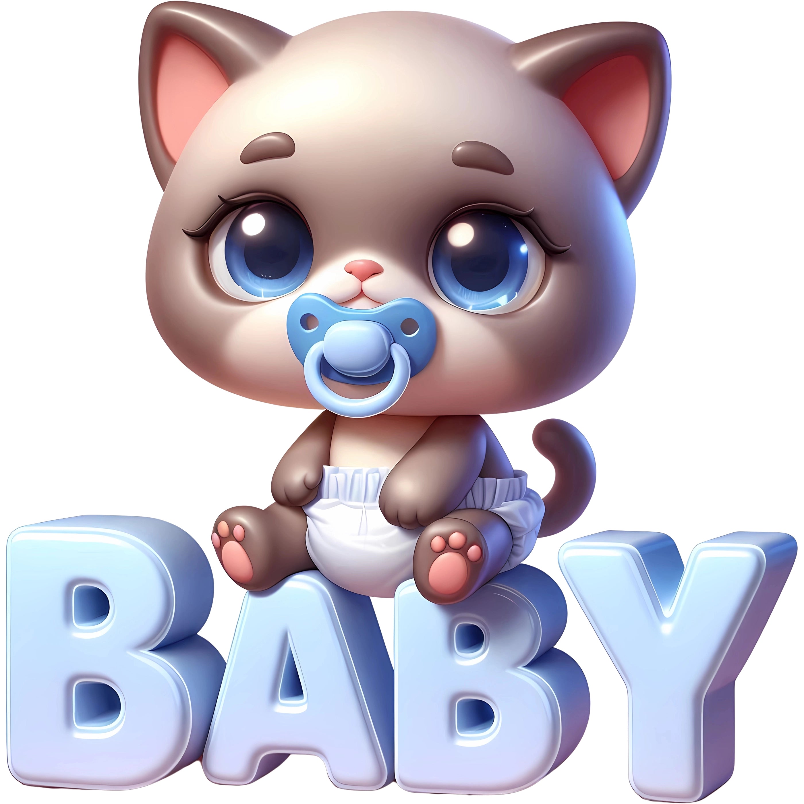 Bügelbild Baby Katze Lumi