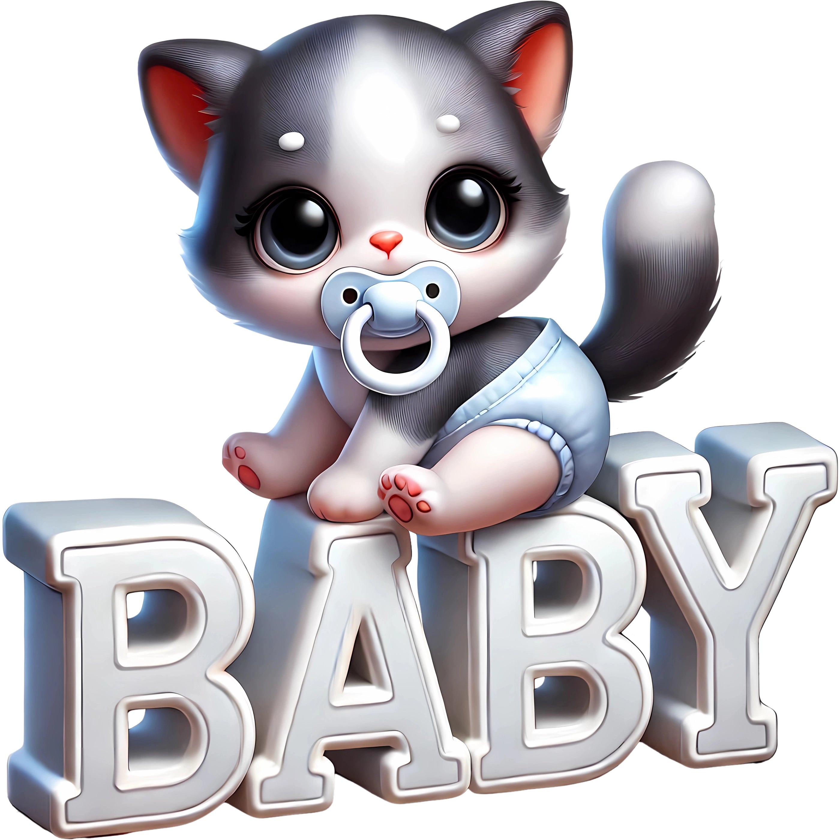 Bügelbild Baby Katze Nubi