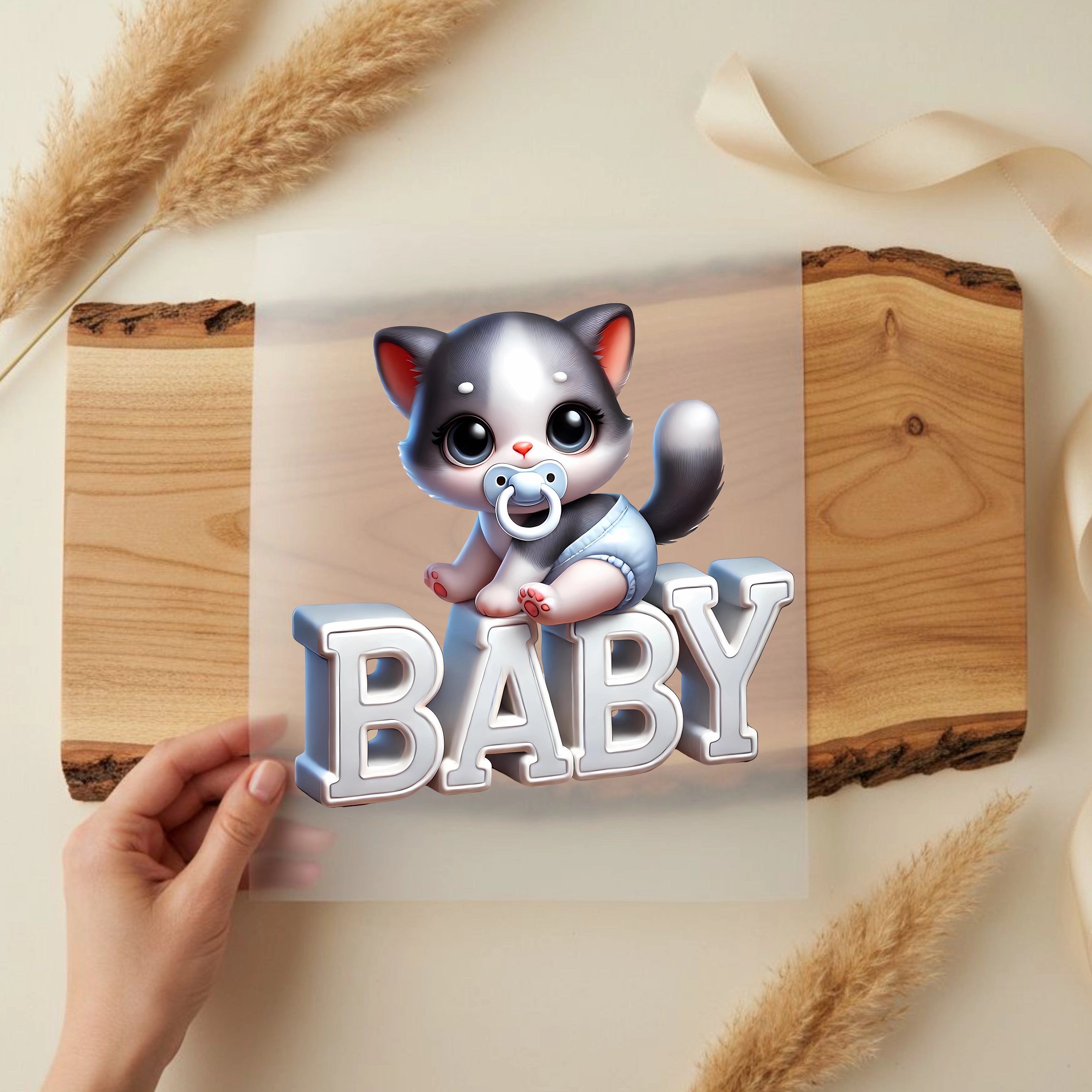 Bügelbild Baby Katze Nubi