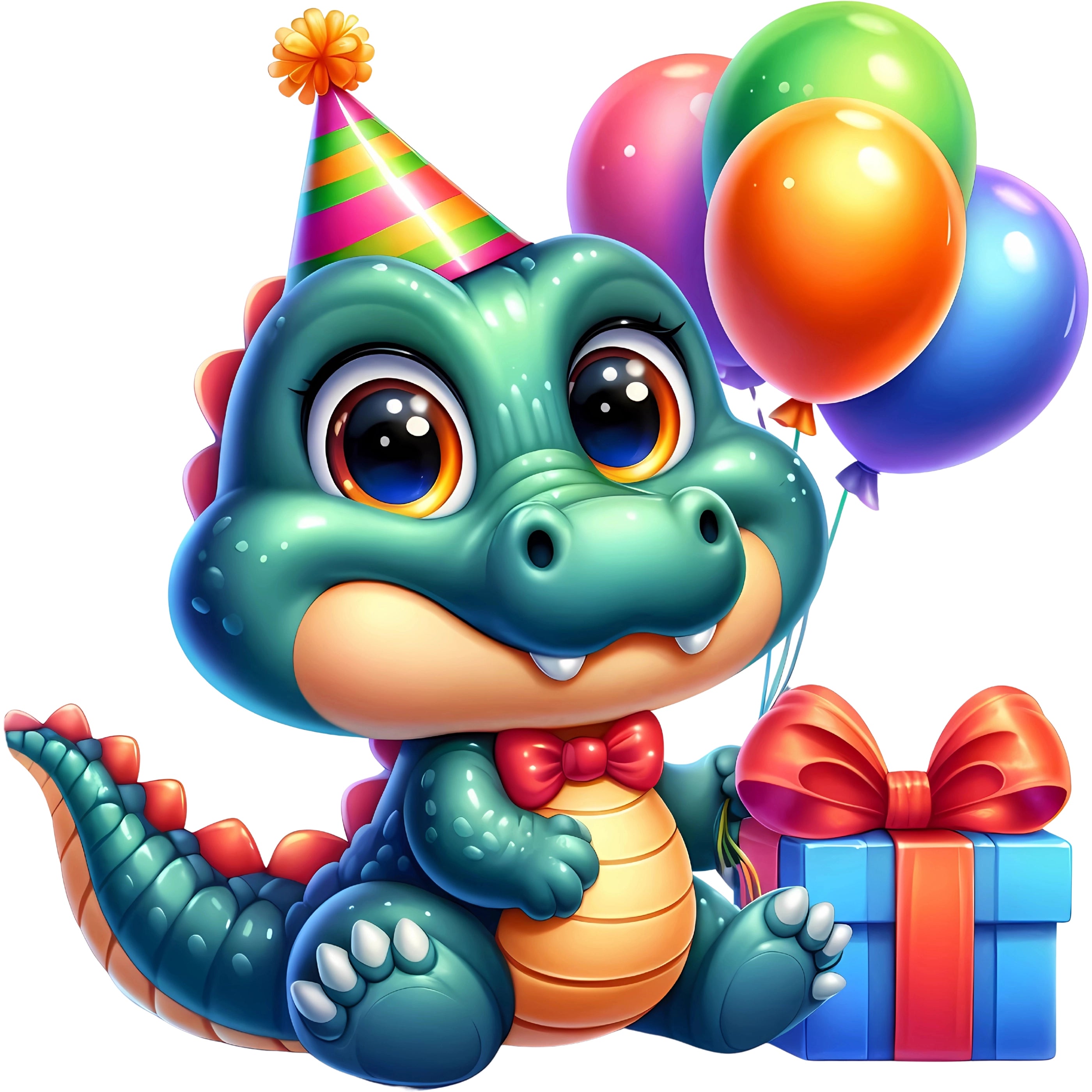 Bügelbild Baby Krokodil Geburtstag