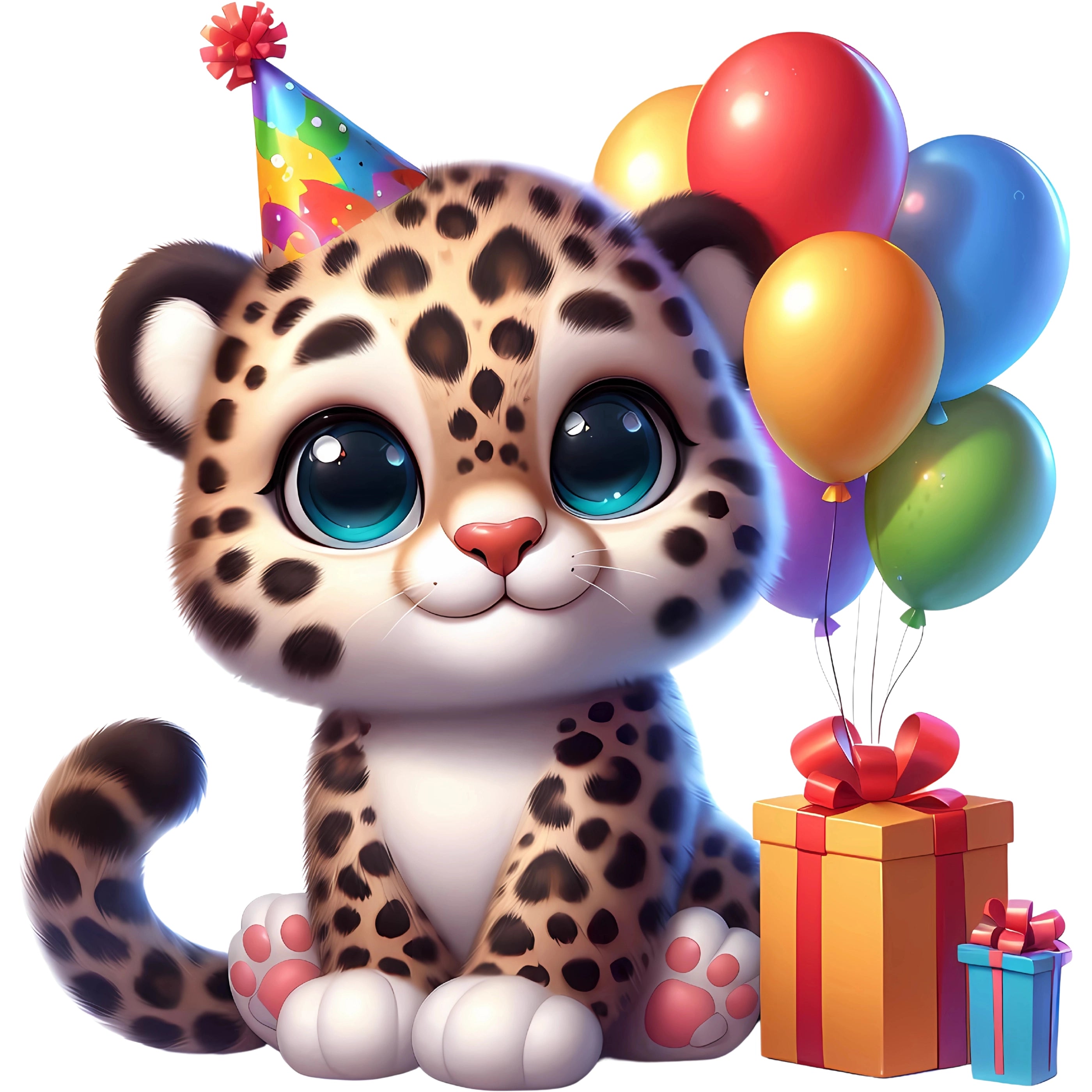 Bügelbild Baby Leopard Geburtstag