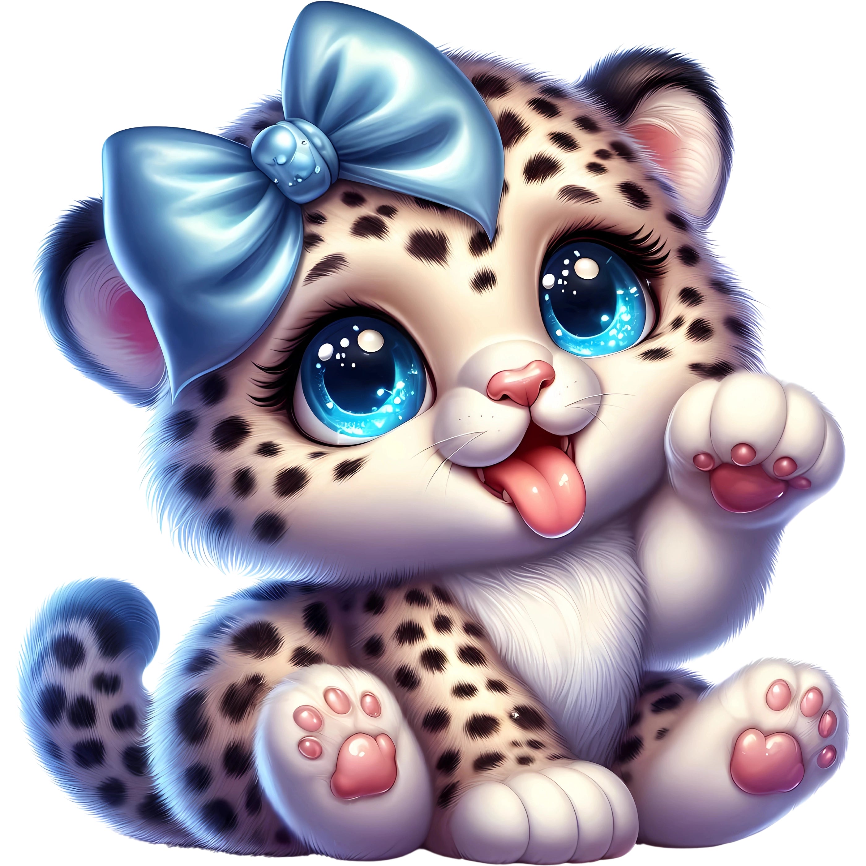 Bügelbild Baby Leopard Mädchen