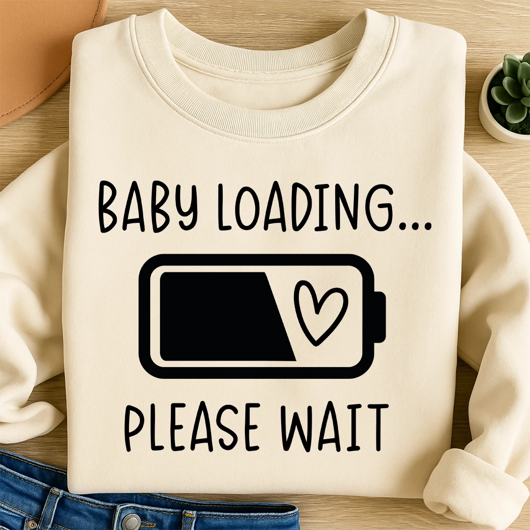 Bügelbild Baby Loading Please Wait