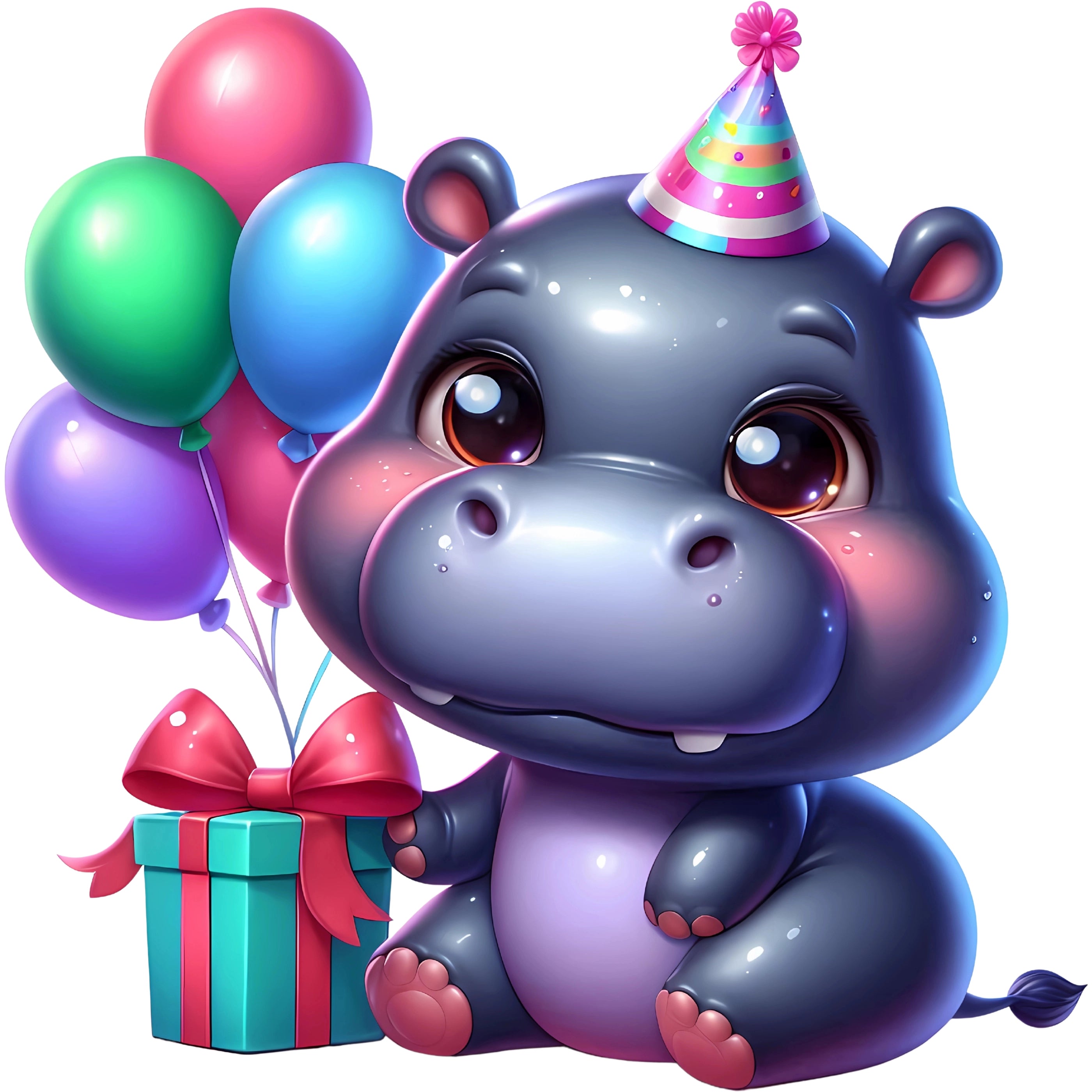 Bügelbild Baby Nilpferd Geburtstag