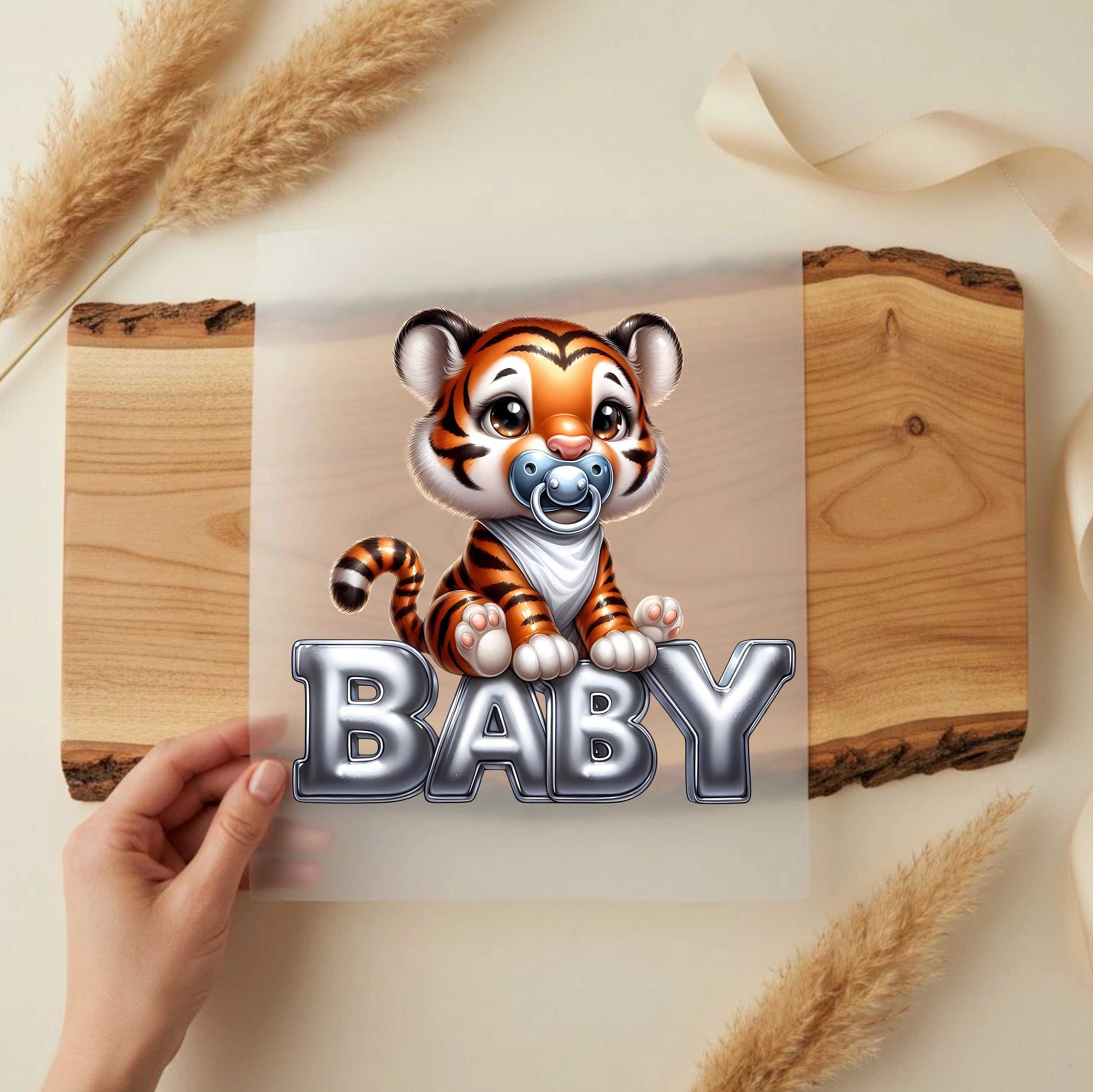 Bügelbild Baby Tiger Mika