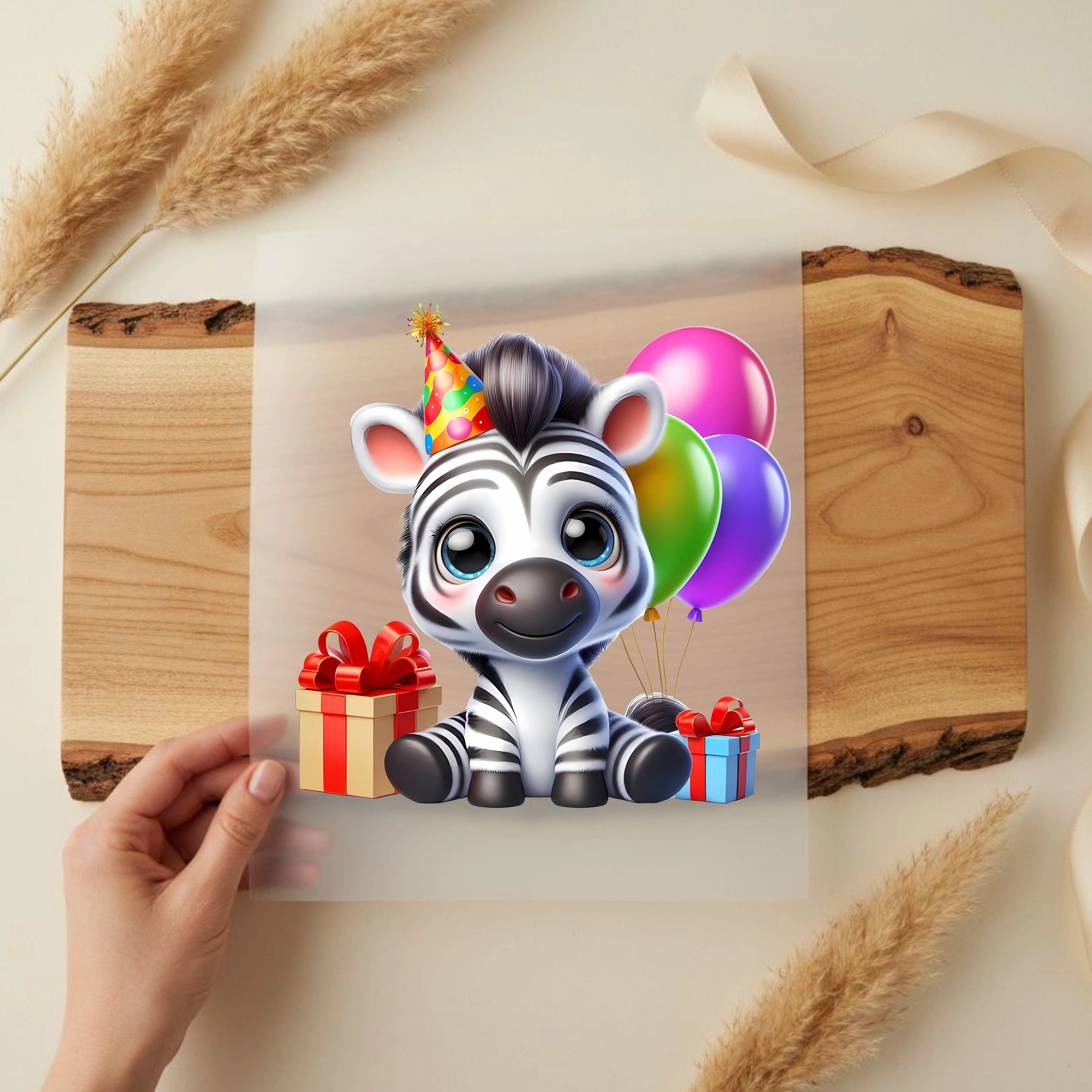 Bügelbild Baby Zebra Geburtstag