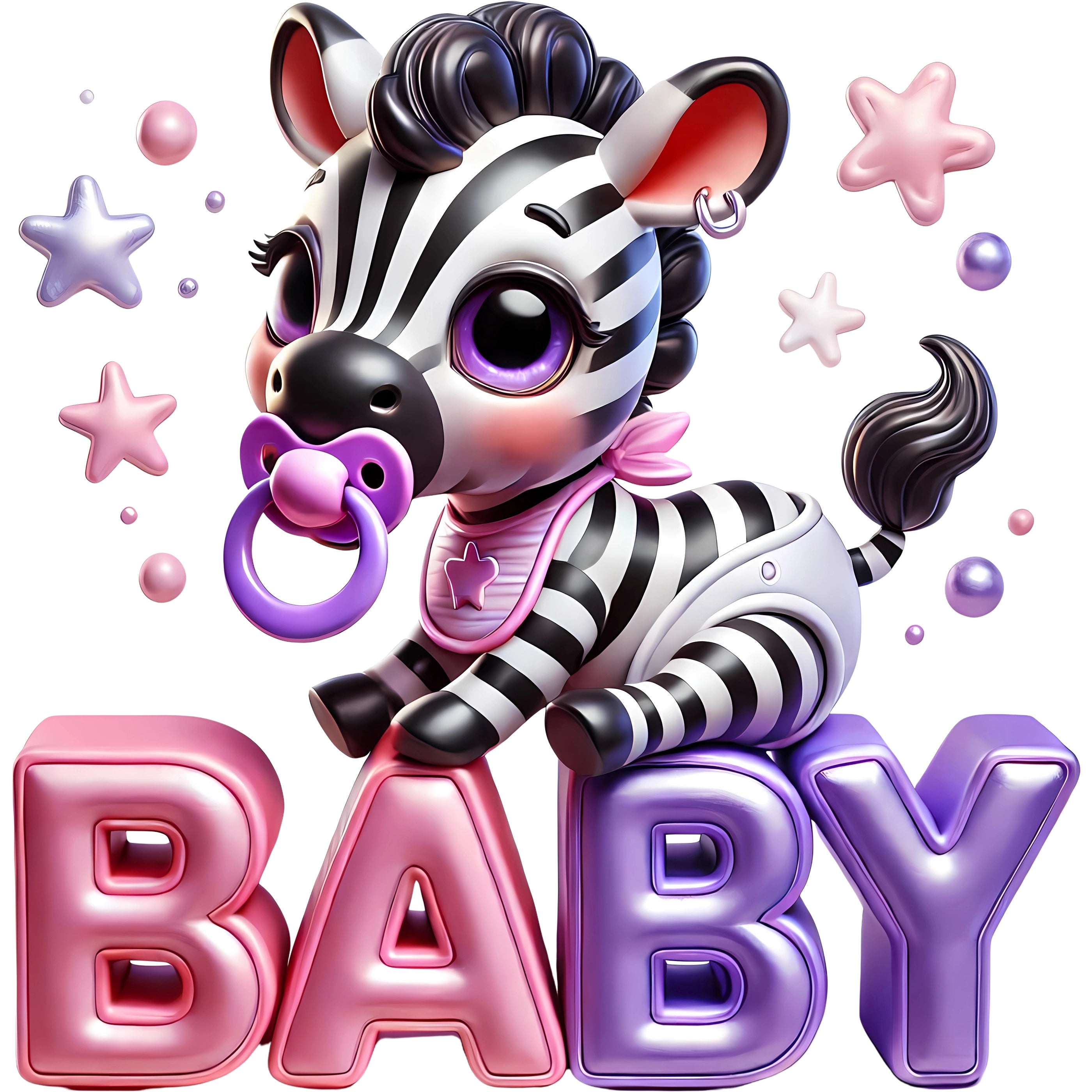 Bügelbild Baby Zebra Stripey