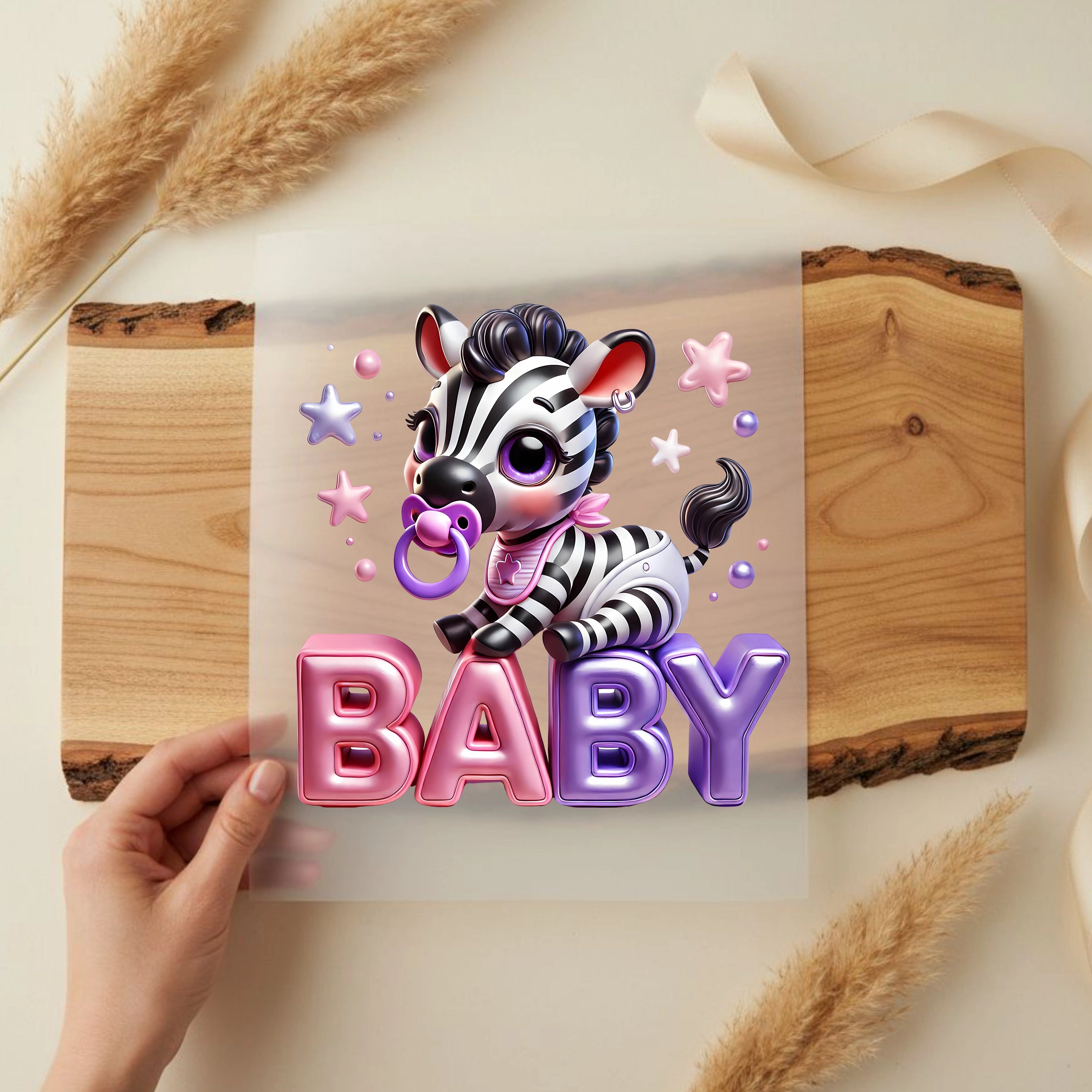Bügelbild Baby Zebra Stripey