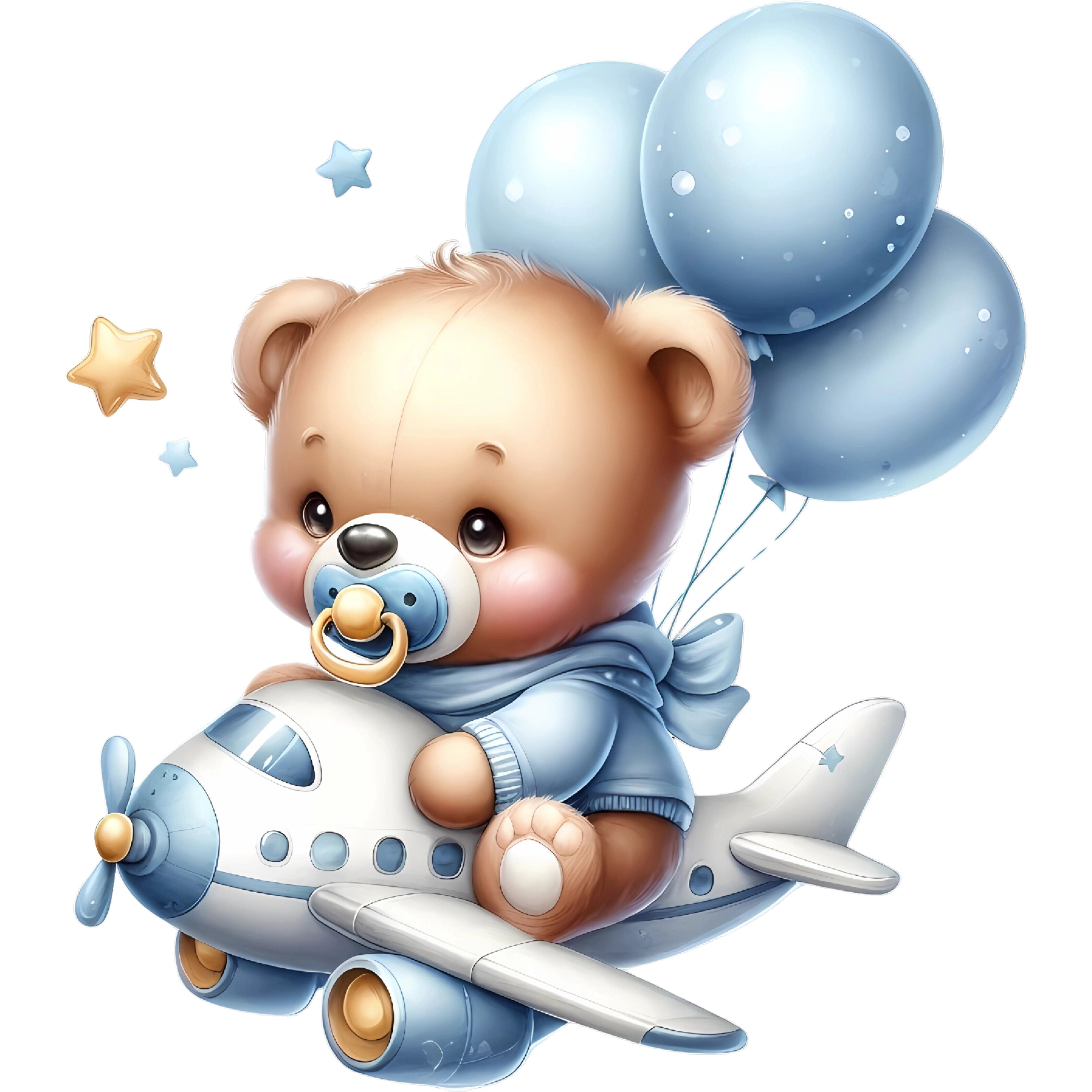 Bügelbild Bär Little Pilot