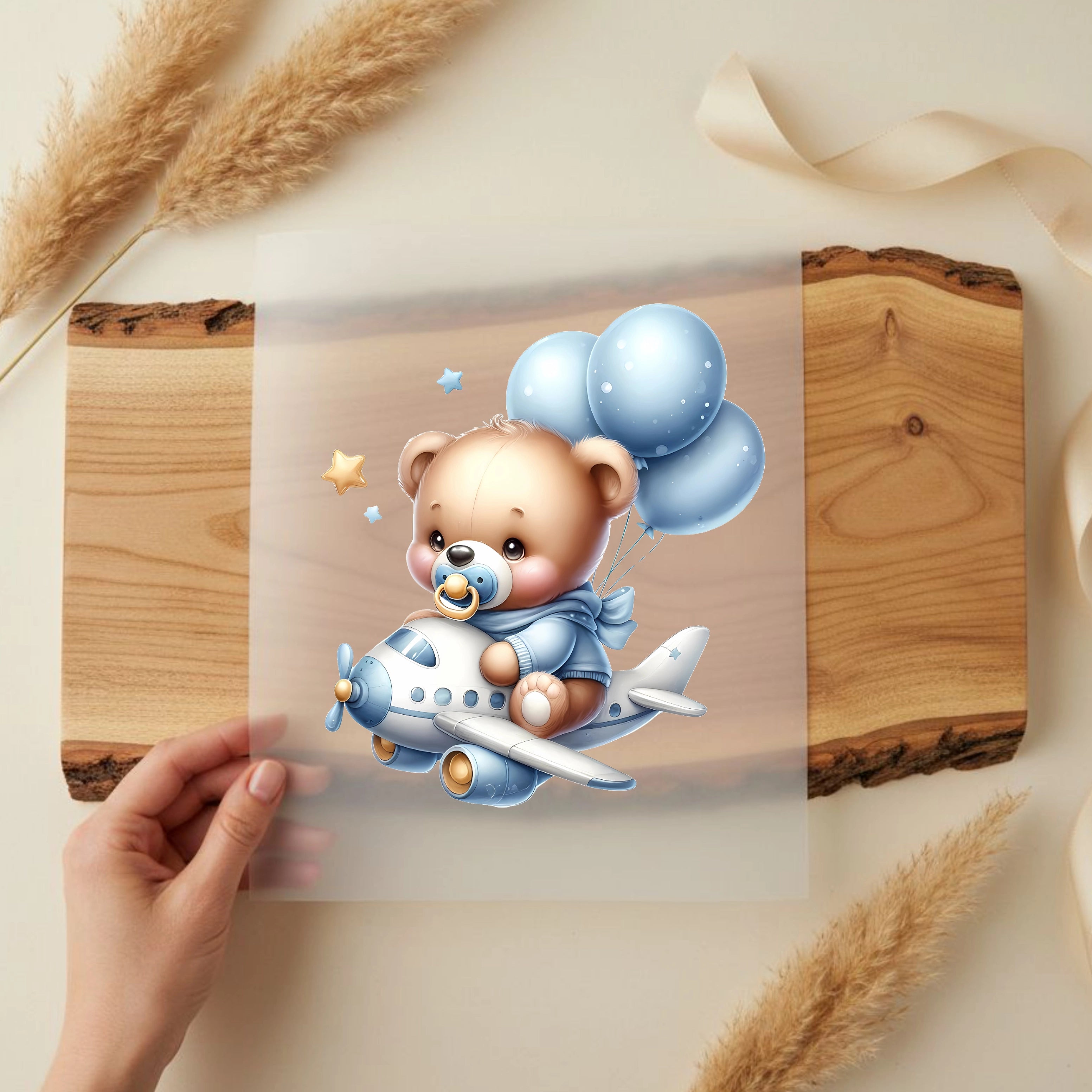 Bügelbild Bär Little Pilot