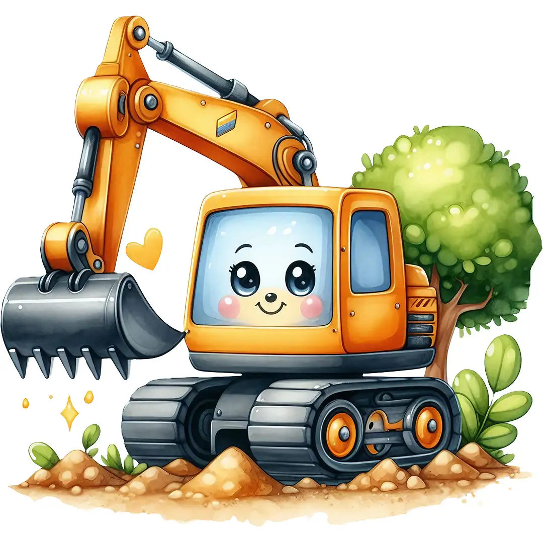 Bügelbild Bagger Baumeister Bruno - S