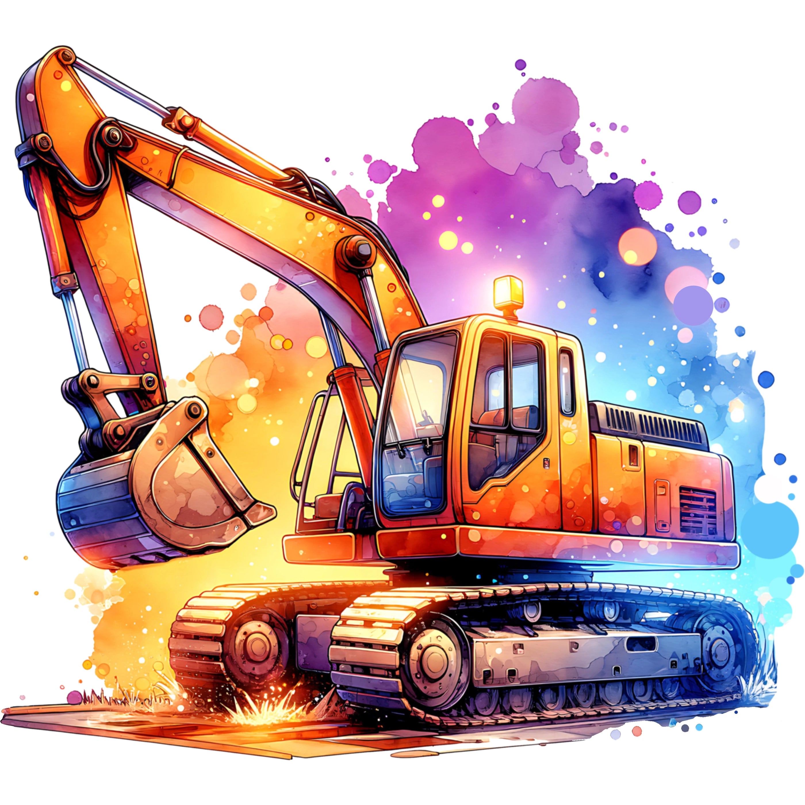 Bügelbild Bagger Splash Power