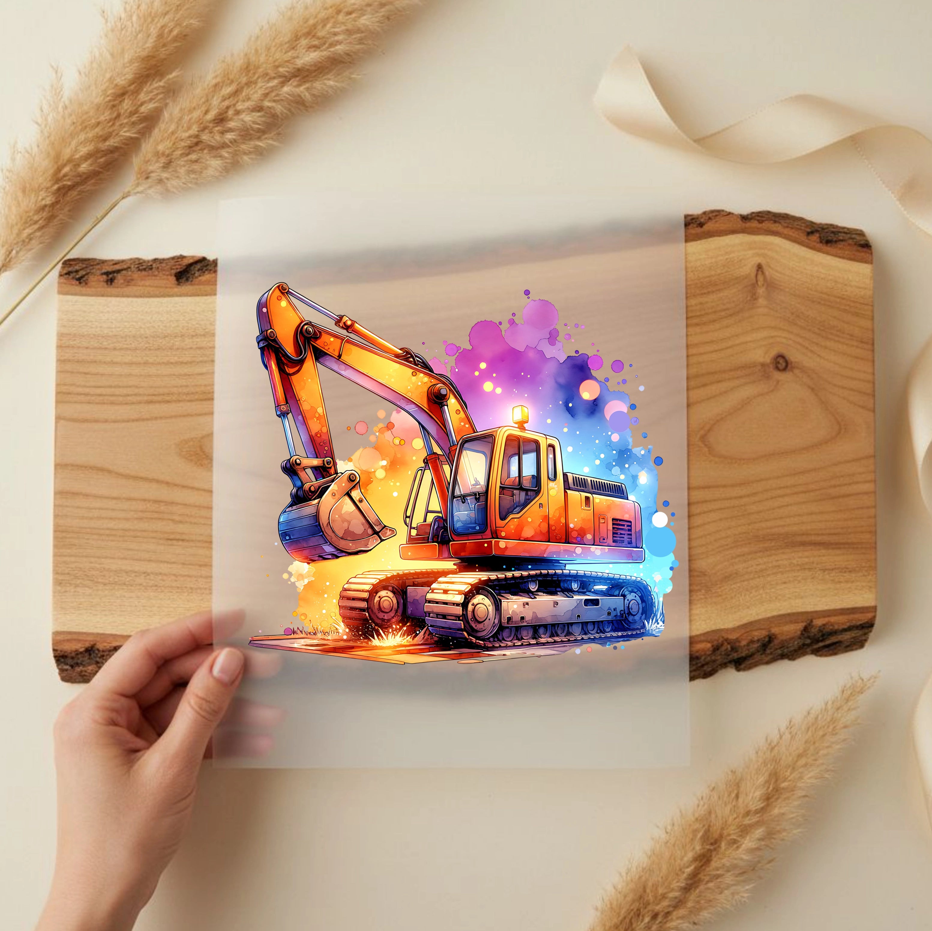 Bügelbild Bagger Splash Power