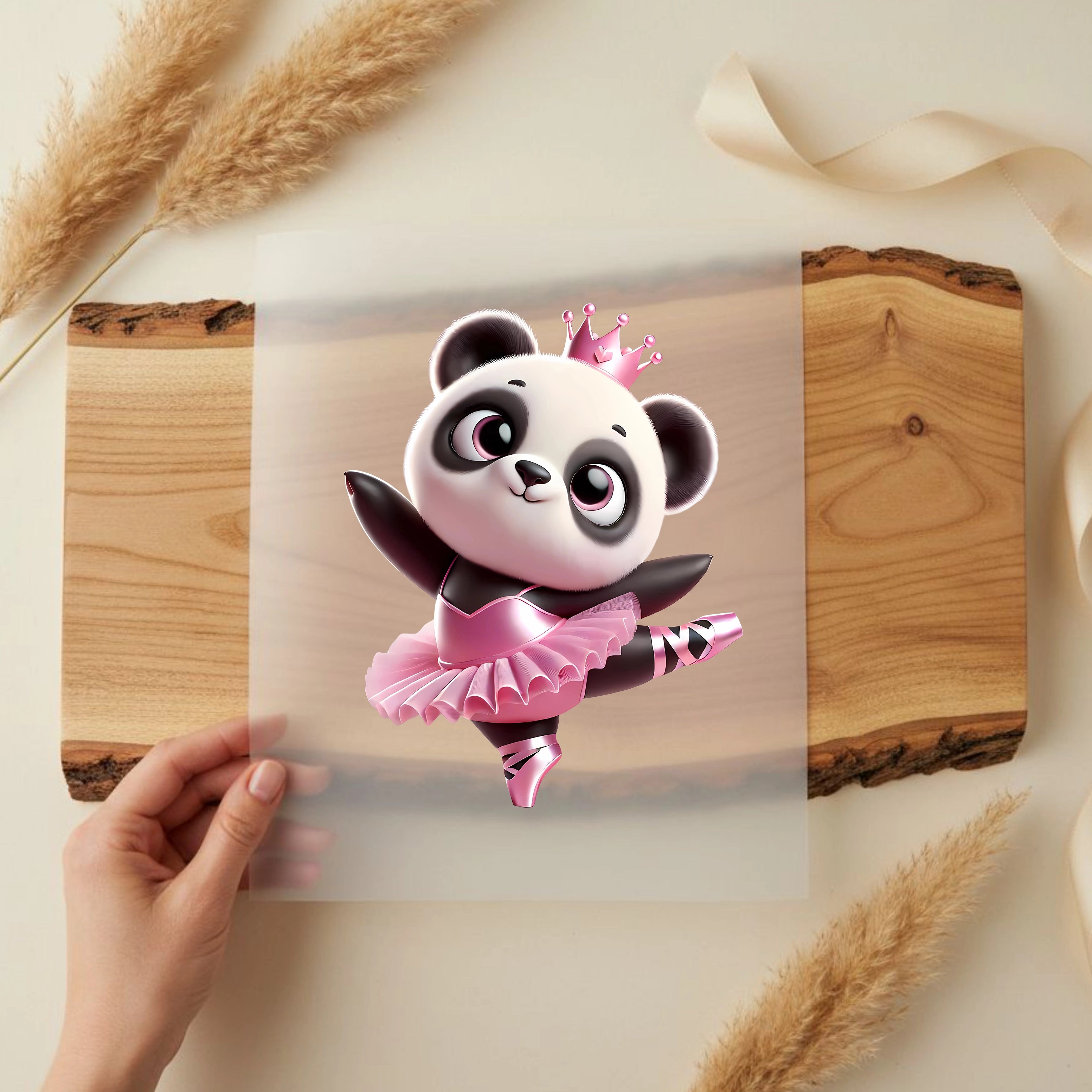 Bügelbild Ballerina Panda Prinzessin