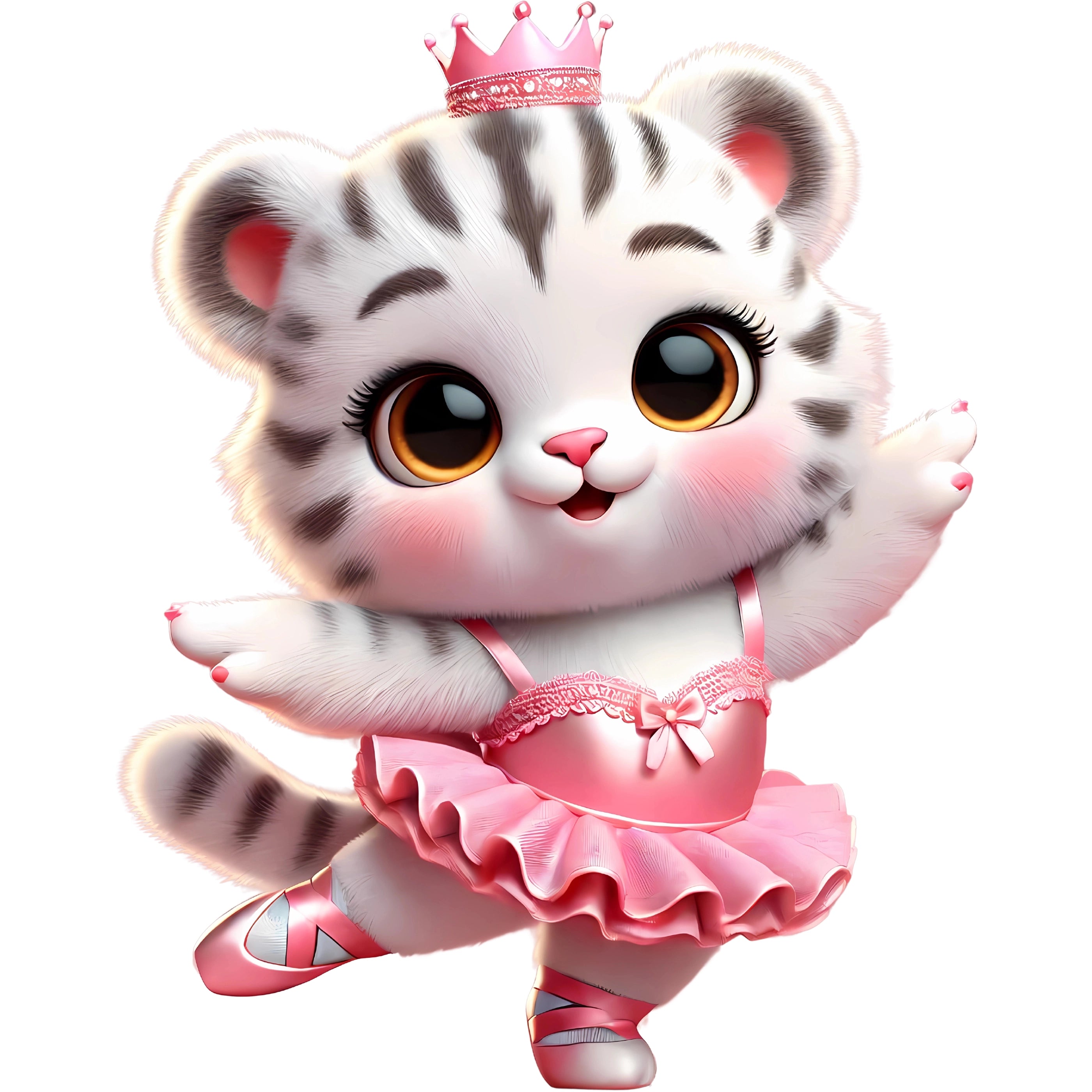 Bügelbild Ballerina Tigerchen Prinzessin