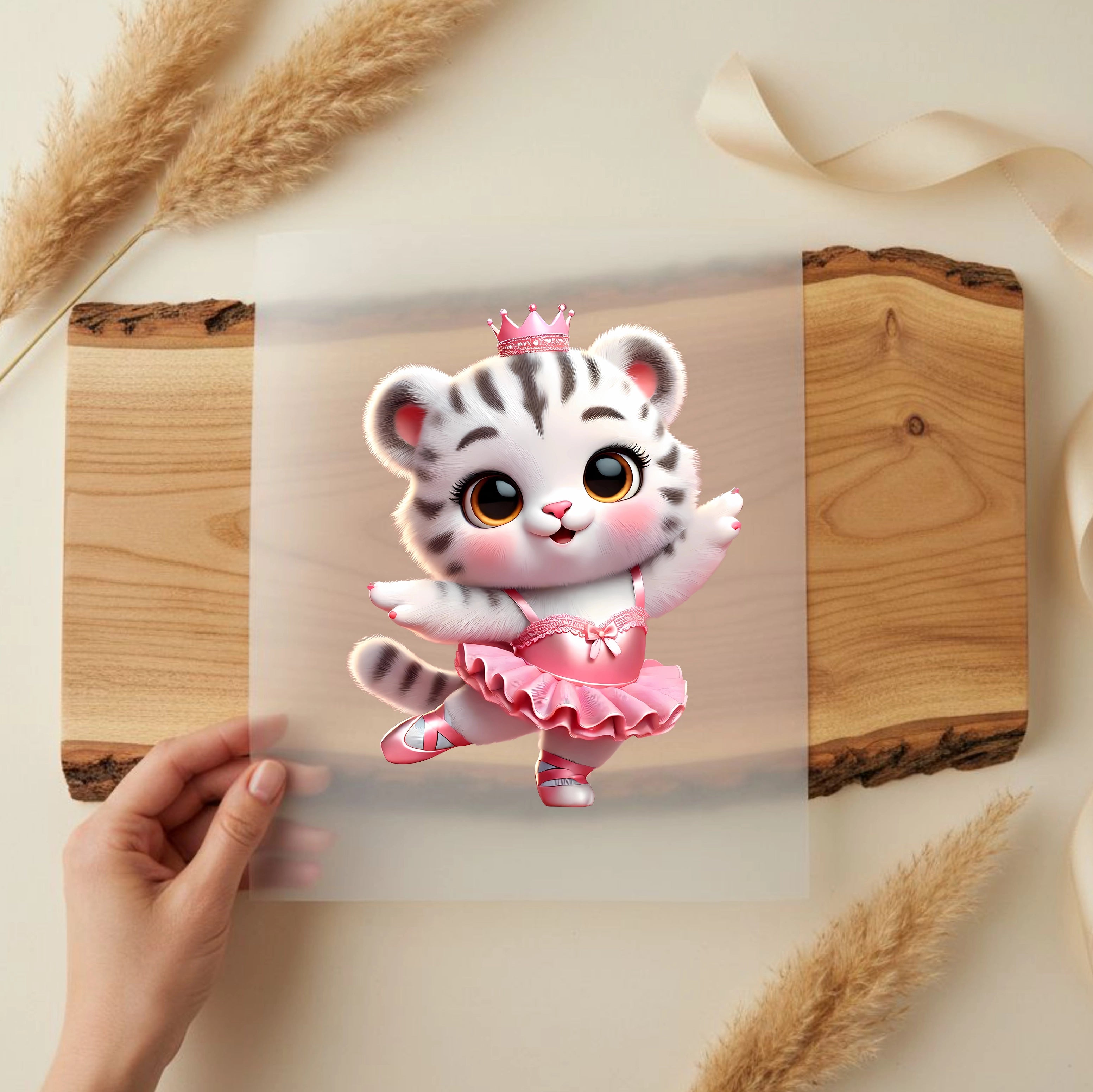 Bügelbild Ballerina Tigerchen Prinzessin
