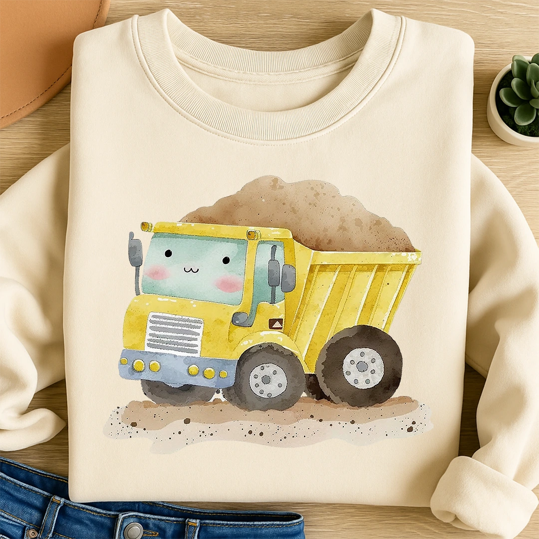 Bügelbild Baustelle Kipplaster