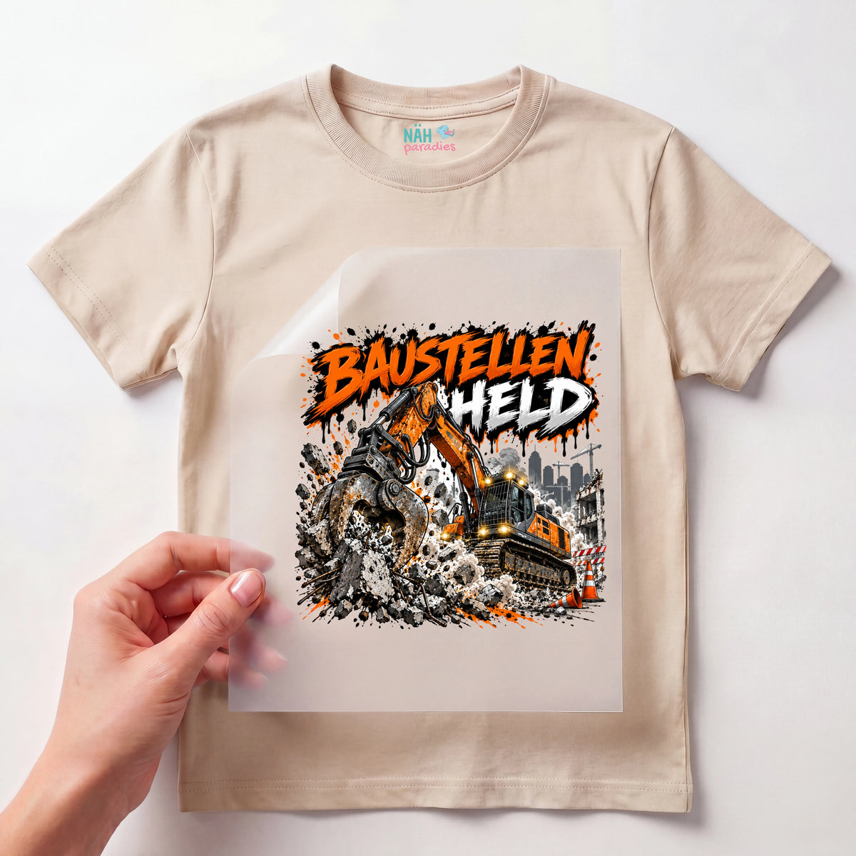 Bügelbild Baustellen Held