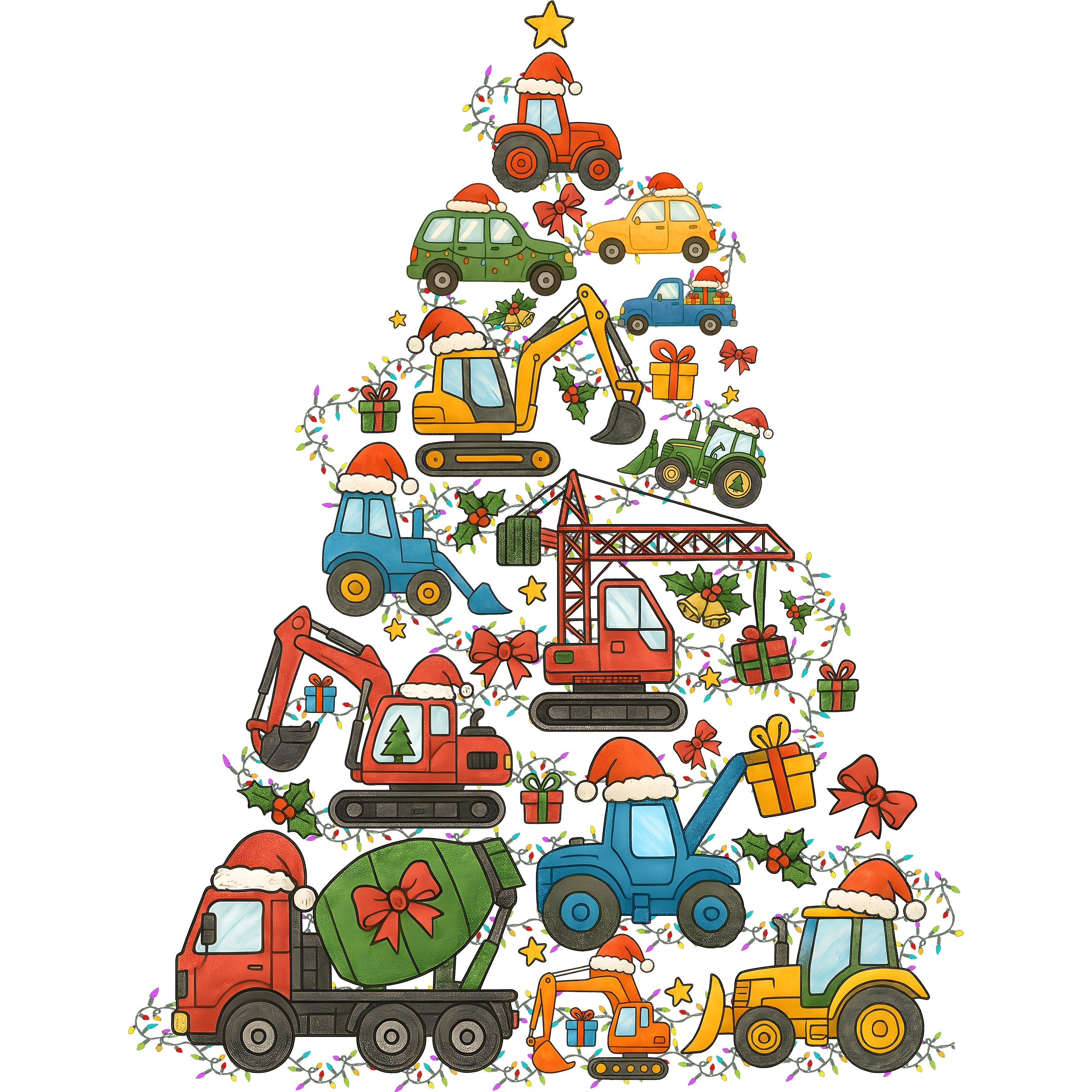 Bügelbild Baustellen Weihnachtsbaum