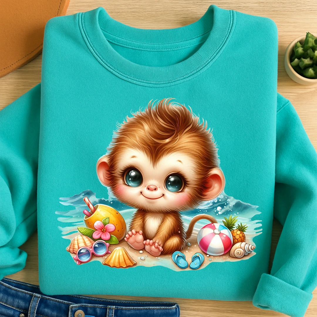 Bügelbild Beachboy Affe